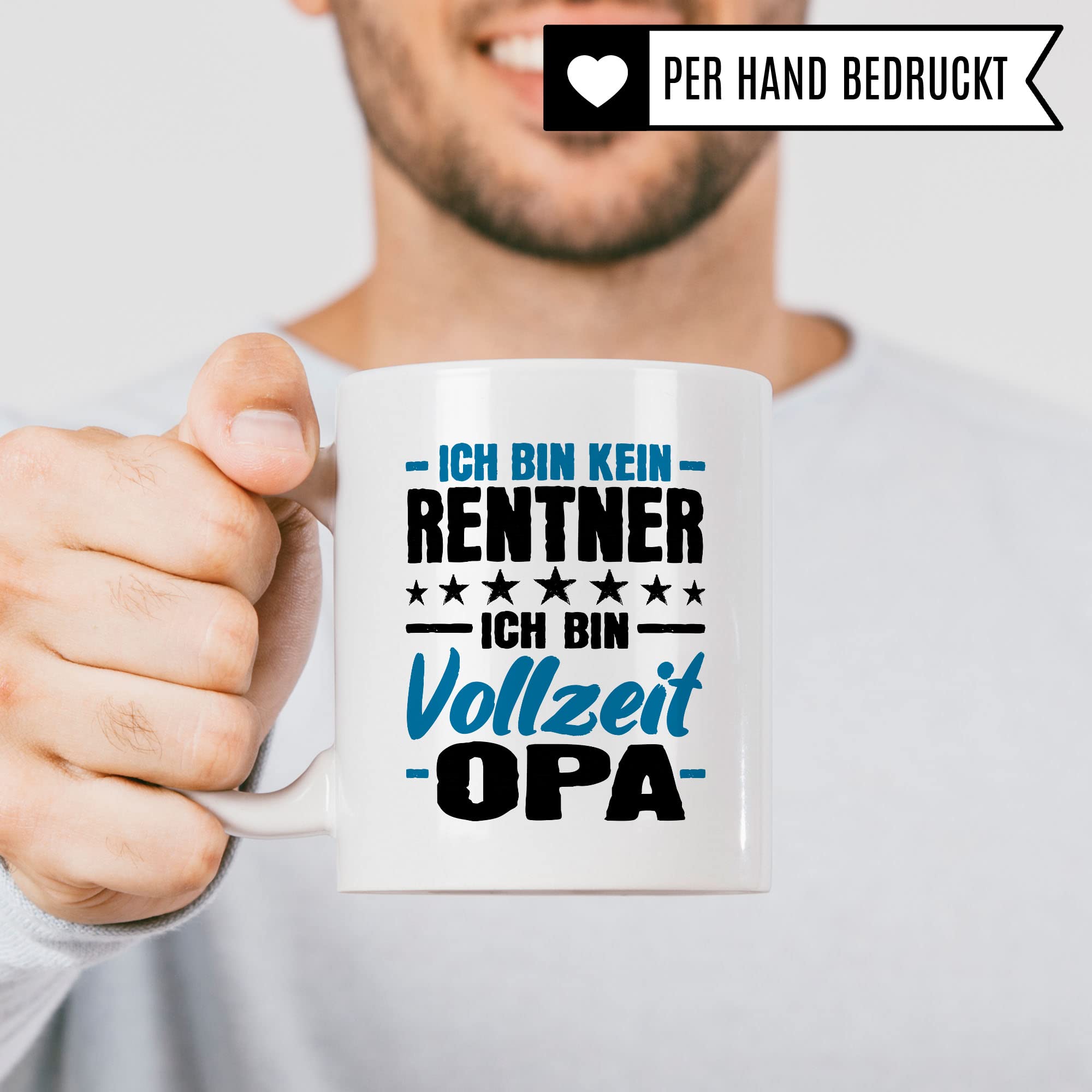 Opa Tasse Geschenk, Ich bin kein Rentner - Ich bin Vollzeit Opa Geschenkidee Renteneintritt Pensionierer Kaffee-Becher Kaffeetasse mit Spruch lustig Teetasse Ruhestand Großvater