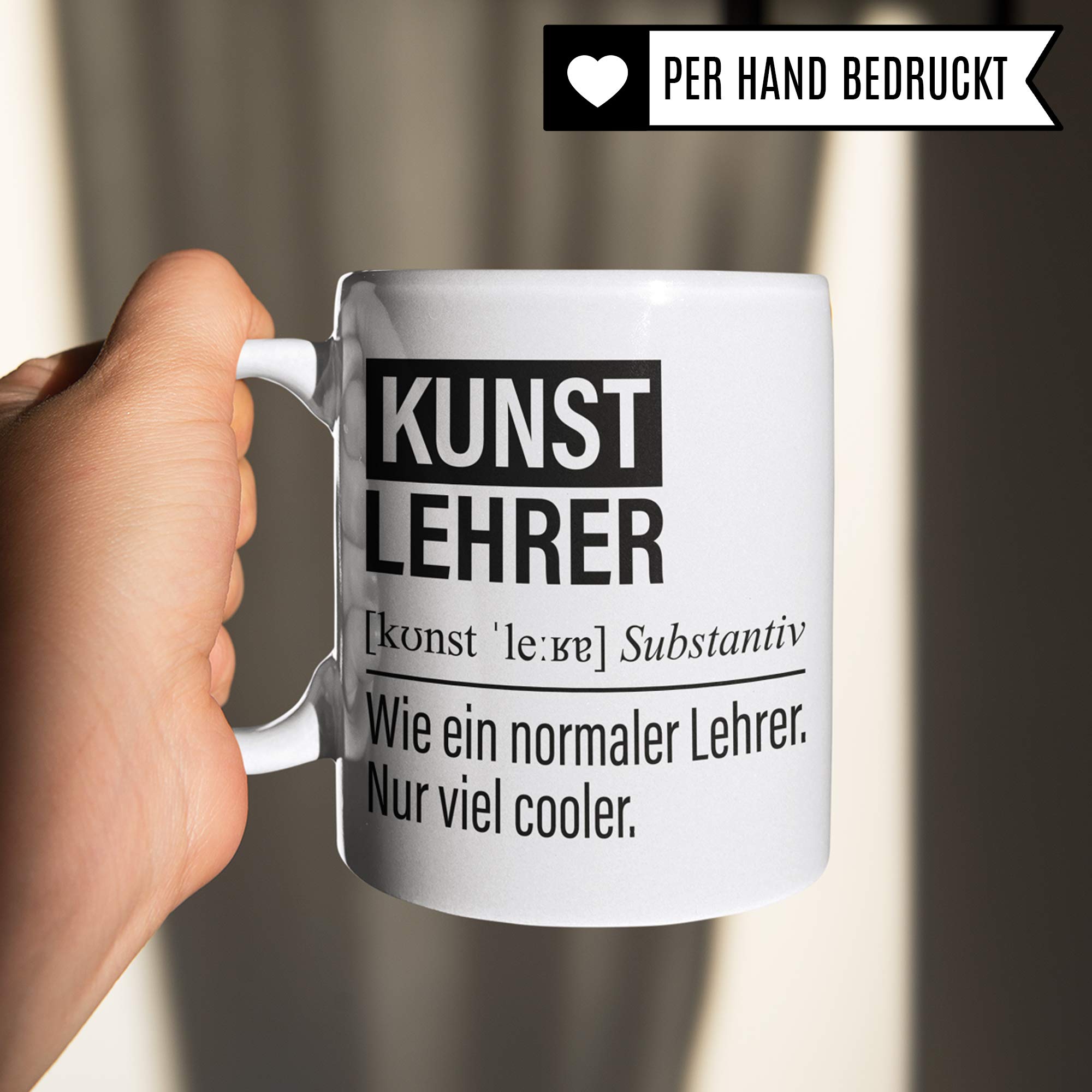 Kunstlehrer Tasse, Geschenk für Kunst Lehrer, Kaffeetasse Geschenkidee Lehrer lustig, Kaffeebecher Lehramt Schule Kunst Unterricht Witz