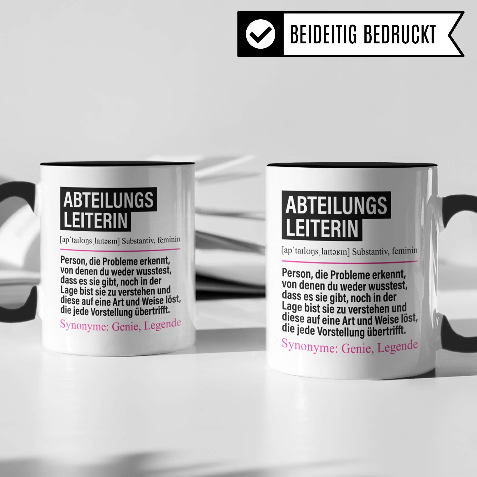 Pagma Druck Tasse Abteilungsleiterin lustig, Abteilungsleiterin Geschenk, Spruch Führungskraft Geschenkidee, Kaffeetasse Firma Abteilungsleitung Kaffeebecher Teetasse Abteilung Frauen Becher