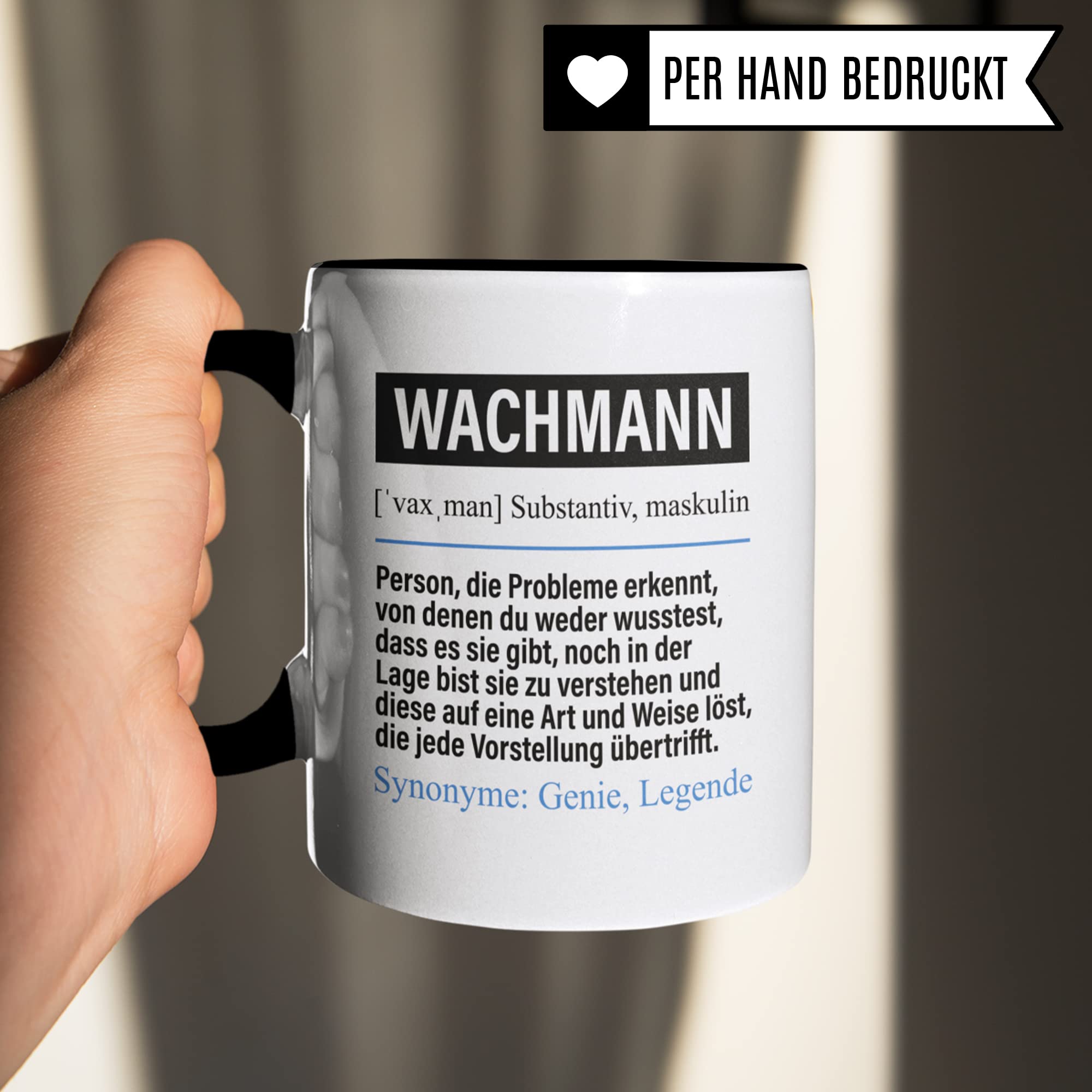 Tasse Wachmann lustig, Wachmann Geschenk Beruf, Spruch Kaffeebecher Wachmänner Geschenkidee, Beruf Nachtwächter Kaffee-Tasse Teetasse Becher