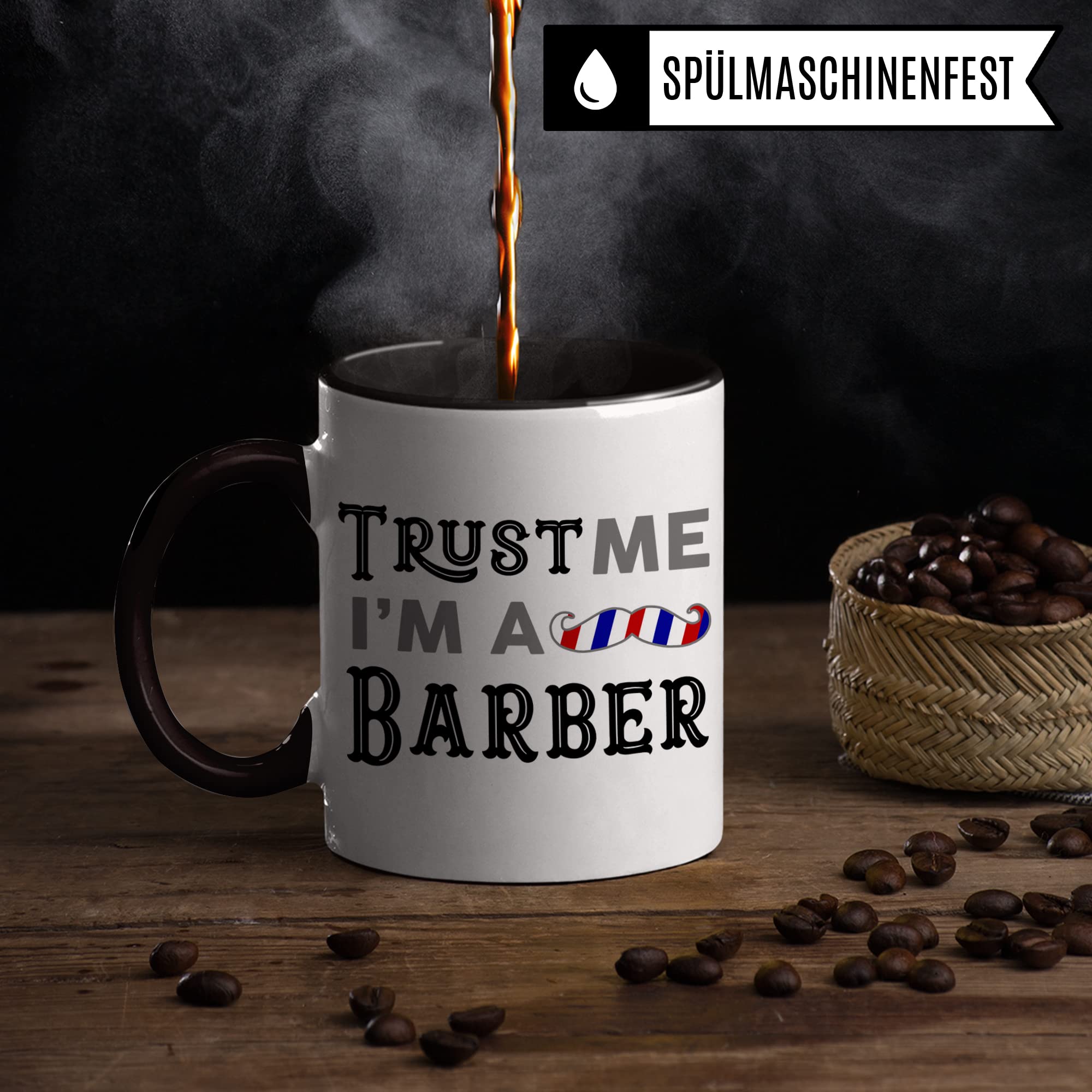 Barber Tasse, Friseur Geschenkidee, Barbershop Tasse mit Spruch lustig, Friseur Geschenk, Kaffeetasse Humor Witz Geschenk für Friseure, Kaffeebecher für Männer