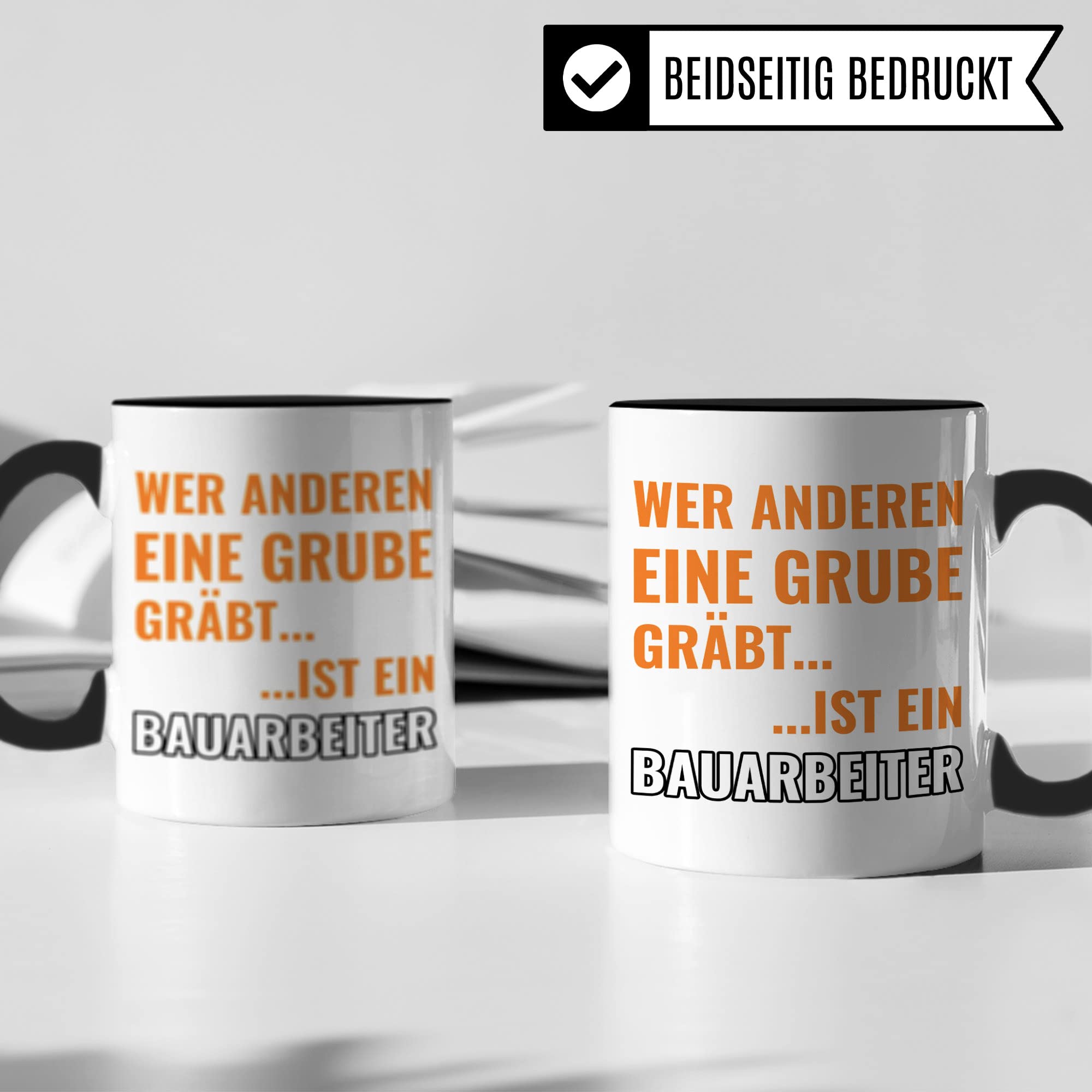 Bauarbeiter Tasse, Baustelle Spruch lustig Männer Kaffeetasse Geschenkidee, Bagger Kaffeebecher Baggerfahrer Becher, Humor Witz Geschenk für Baustelle