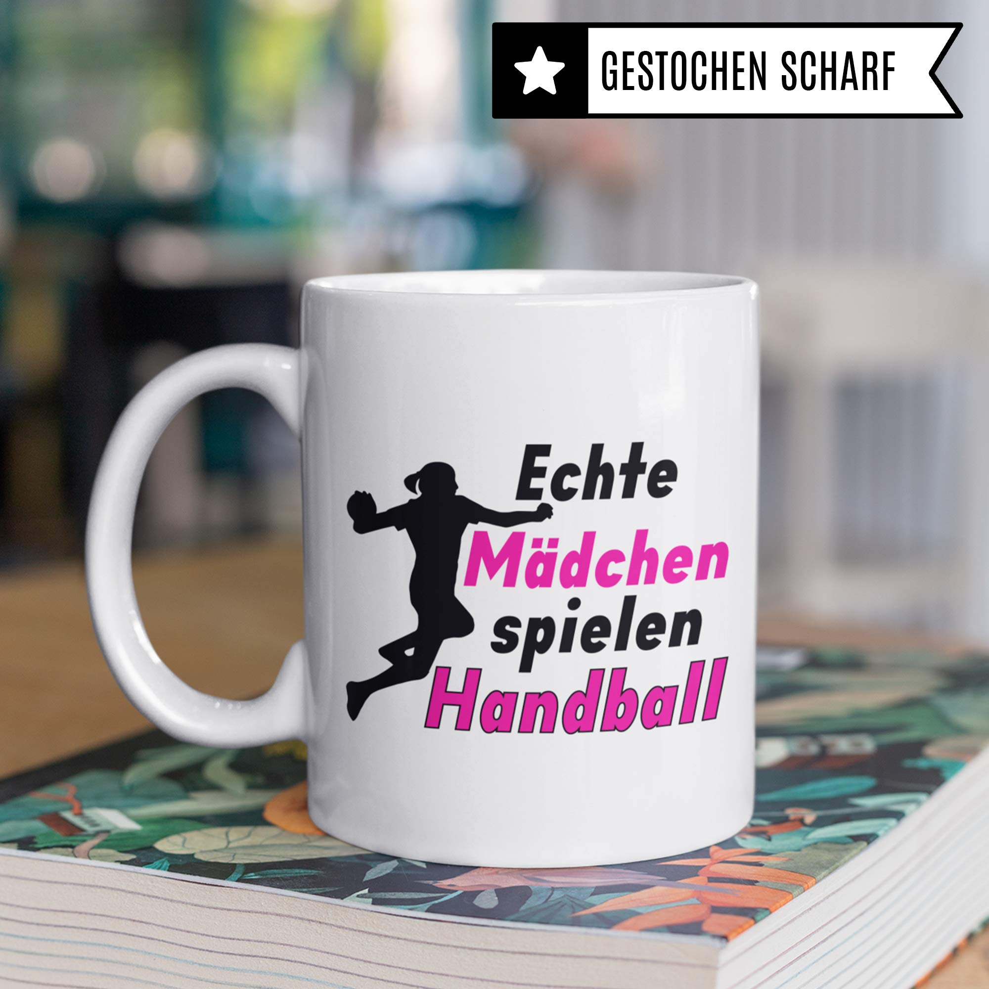 Pagma Druck Handballerin Tasse, Handball Geschenke für Mädchen, Handball Becher Frauen, Handballerin Spruch Kaffeetasse Geschenkidee, Handballspielerin Kaffeebecher Handballverein Handballer