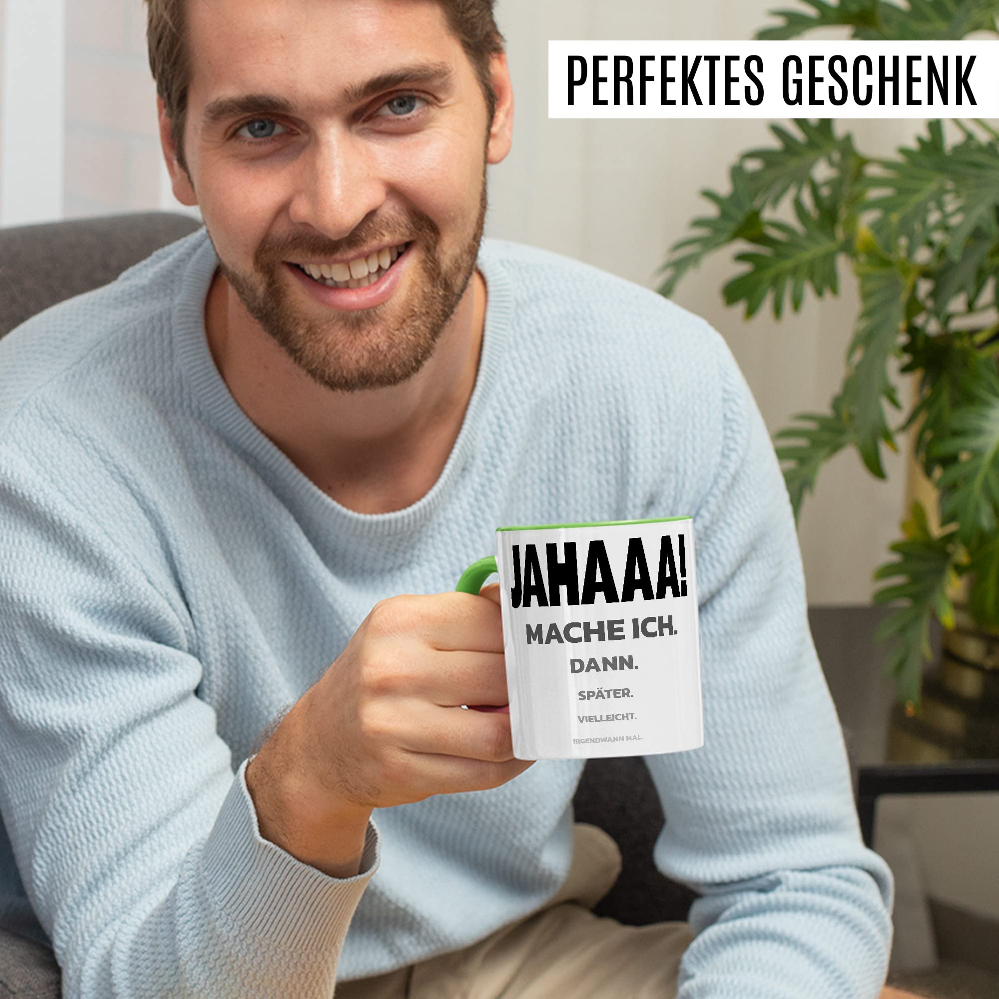 Trödel Tasse Kollegen Geschenk Pünktlichkeit Kaffeetasse mit lustigen Spruch Büro Kaffeebecher Kollegin Geschenkidee Arbeit Teetasse