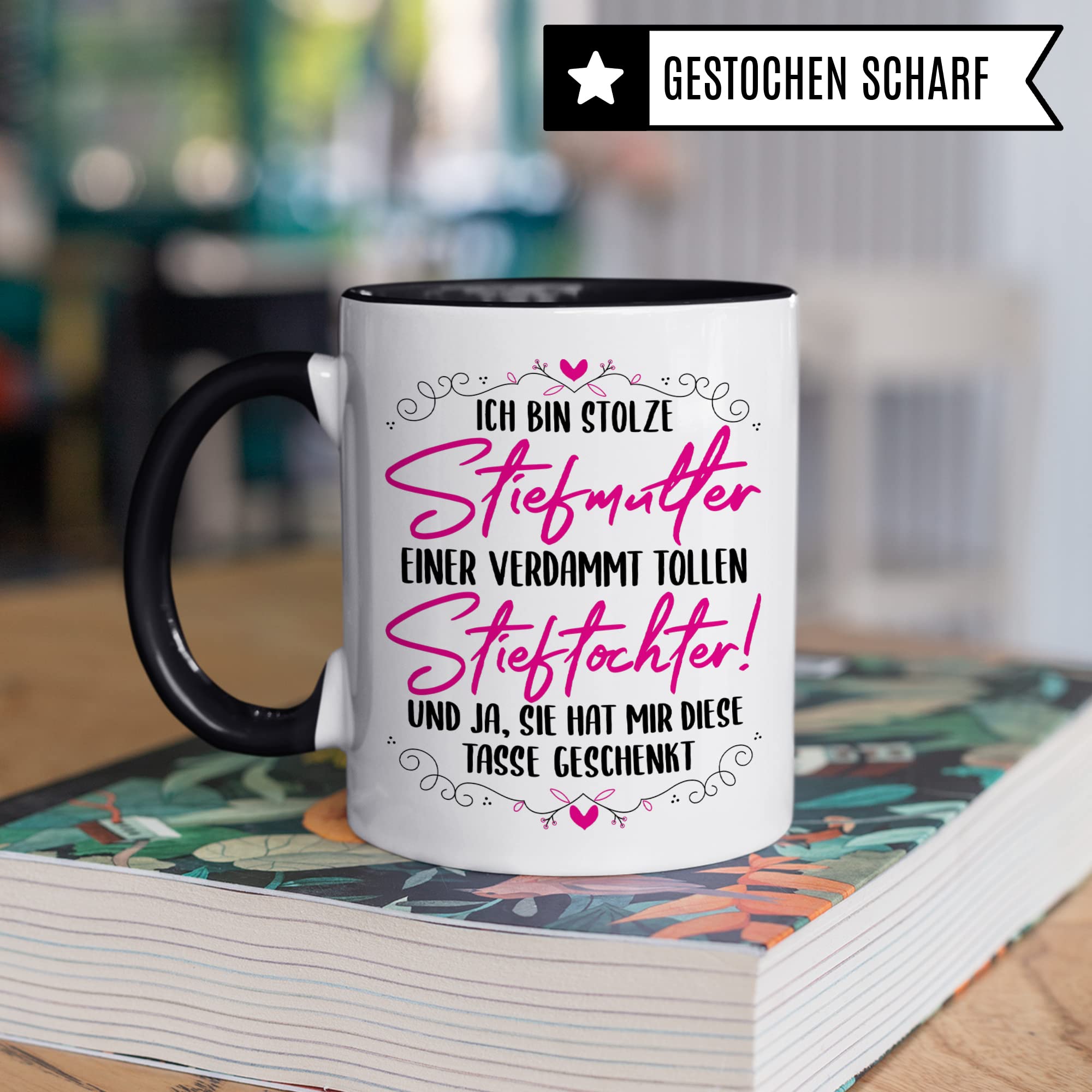 Stiefmutter Tasse, Stiefmama Geschenk, Stieftochter Kaffeebecher, Kaffeetasse Humor Witz Geschenkidee für Bonus Mama, Mutter Becher