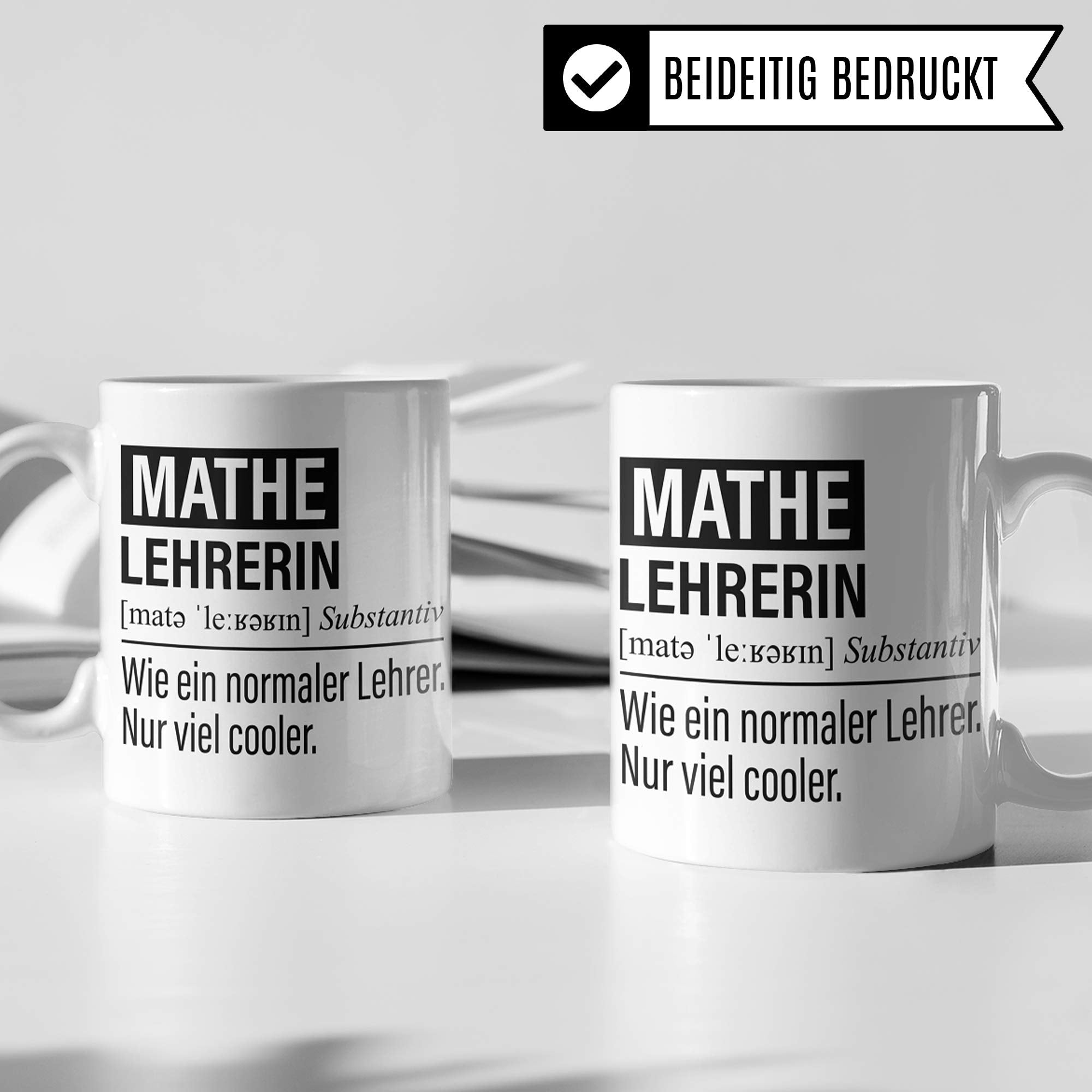 Mathelehrerin Tasse, Geschenk für Mathe Lehrerin, Kaffeetasse Geschenkidee Lehrerin, Kaffeebecher Lehramt Schule Mathematik Unterricht Witz Mathematiklehrerin