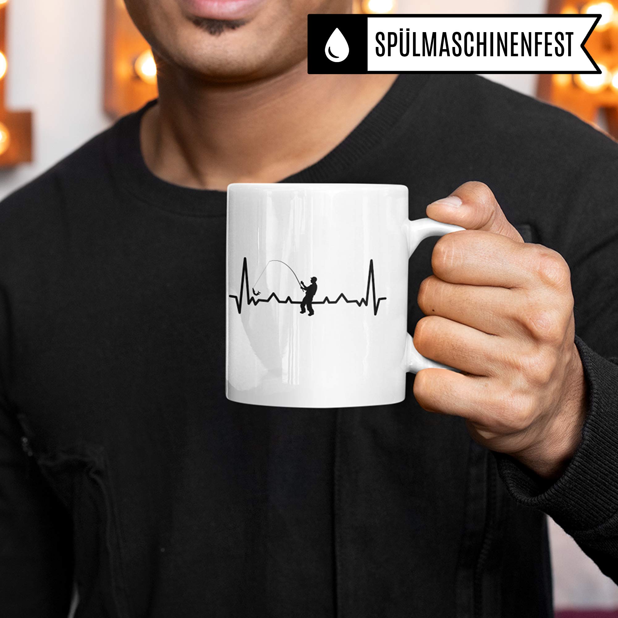 Pagma Druck Tasse Angler, Angeln Geschenk, Fischer Becher Angel Fischerei Spruch Kaffeetasse, Angler Geschenke für Männer Kaffeebecher, Angelrute Fisch Motiv