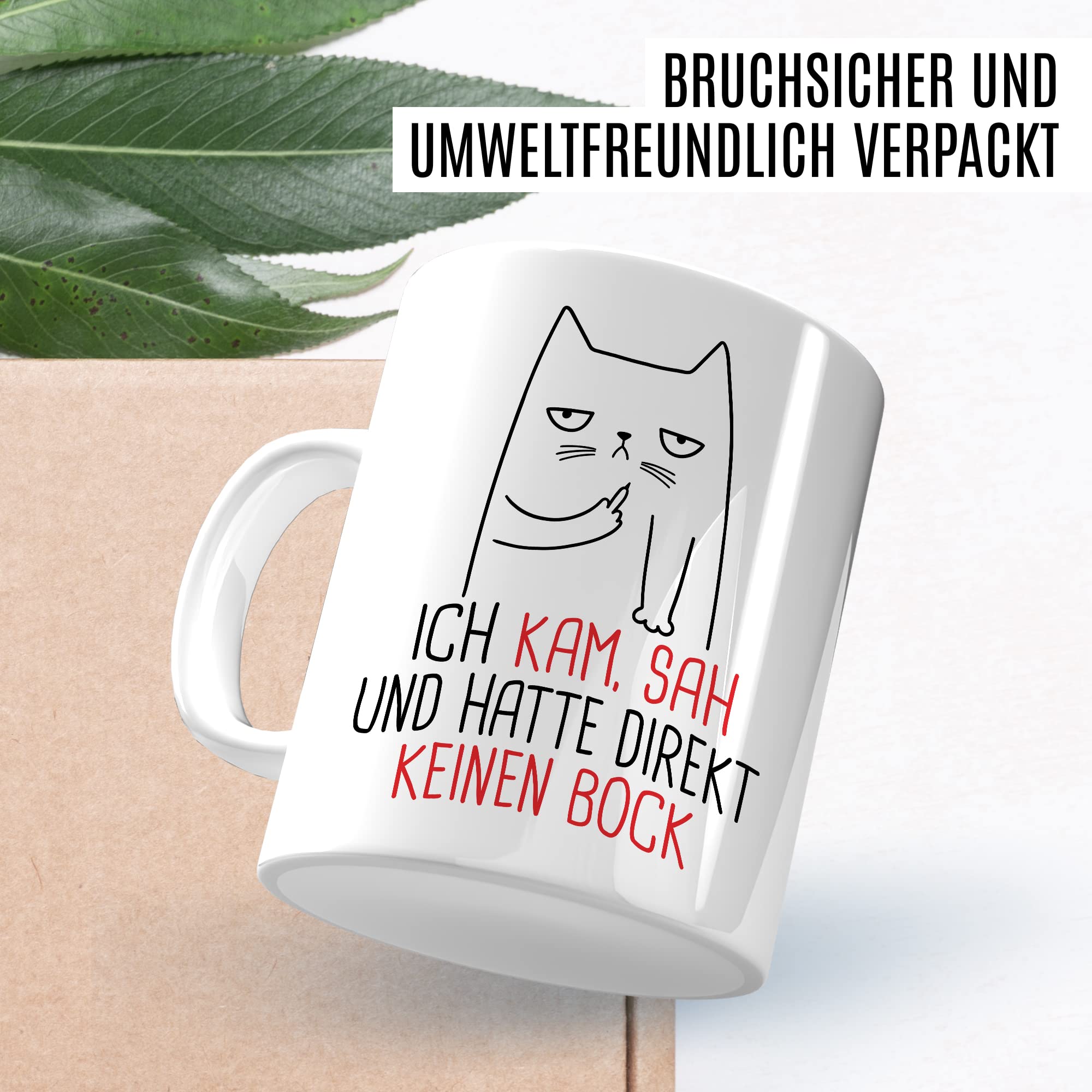 Tasse Humor Geschenk, Ich kam sah und hatte direkt kein Bock Geschenkidee Kaffee-Becher Kaffeetasse Tasse mit Spruch lustig Witztasse Teetasse Humorvoll