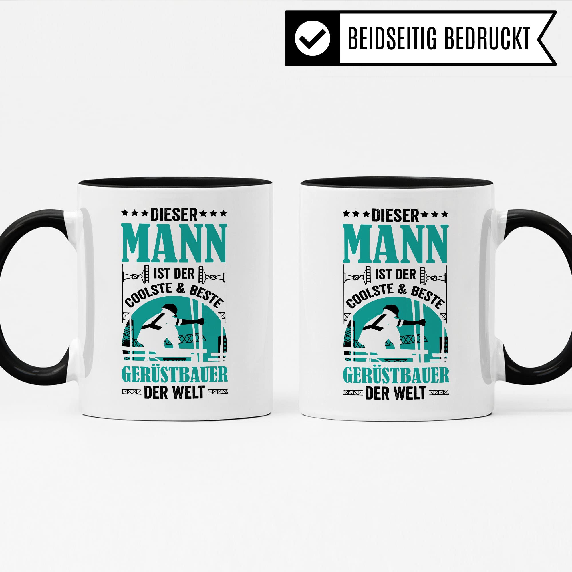 Gerüstbau Tasse Geschenkidee Gerüstbauer Kaffeetasse Humor Witz Geschenk für Bauarbeiter Kaffeebecher Bau Becher