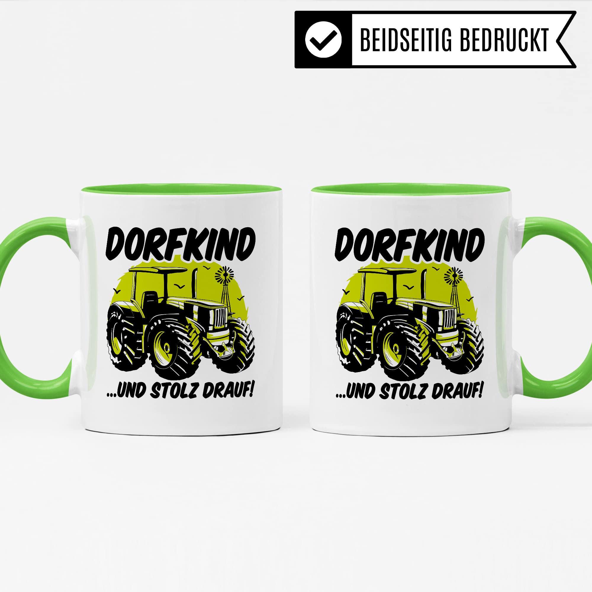 Tasse Dorfkind Geschenk, DORFKIND…UND STOLZ DRAUF Geschenkidee Dorfkinder Kaffeetasse mit Spruch lustig Kaffee-Becher Teetasse ländlich Humor Witztasse