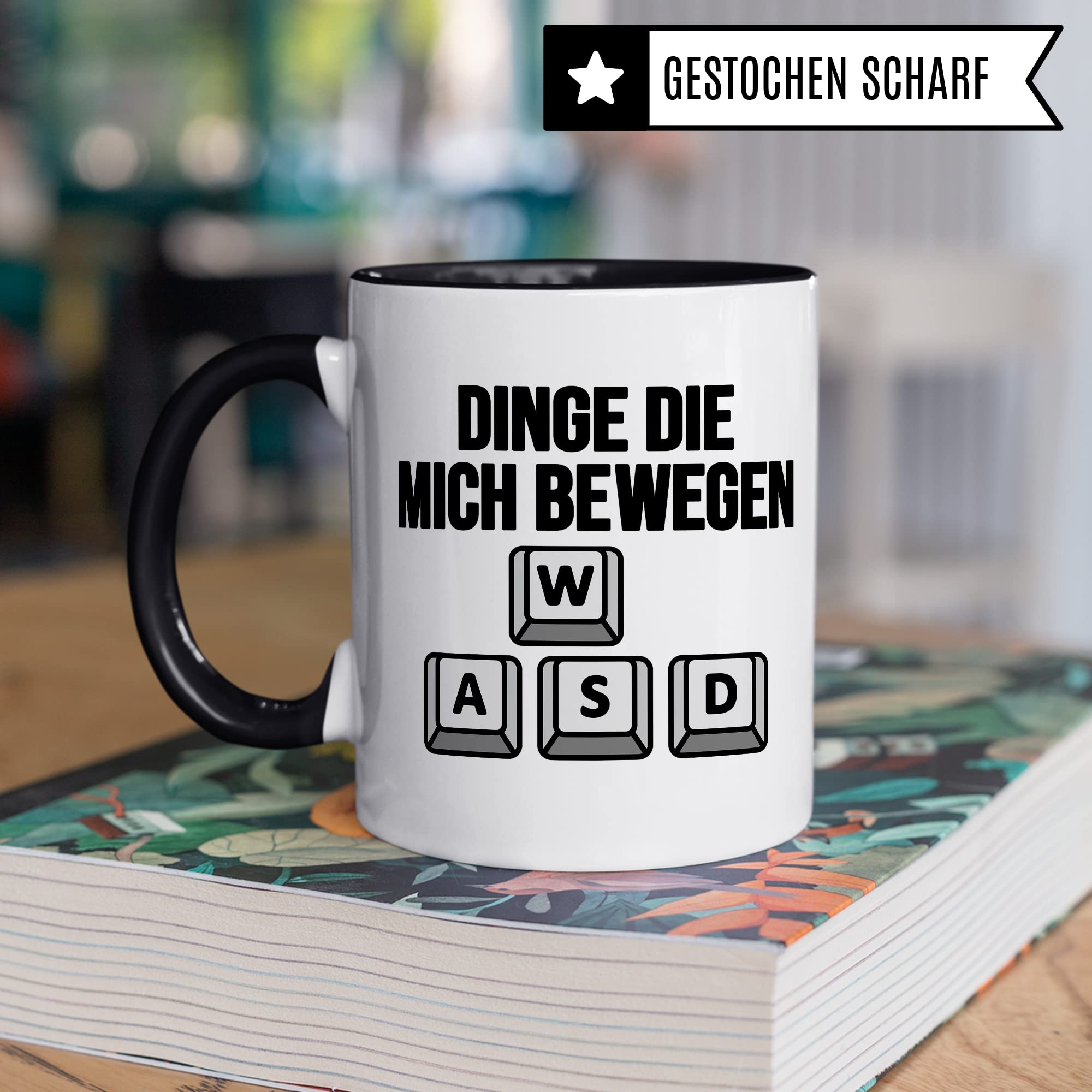 Gaming Tasse, Dinge die mich bewegen Kaffeetasse für Gamer Zocker Computerspieler Kaffee-Becher Geschenk Geschenkidee Nerd Teetasse mit Spruch lustig Gaming-Fans Computer-Spiele zocken