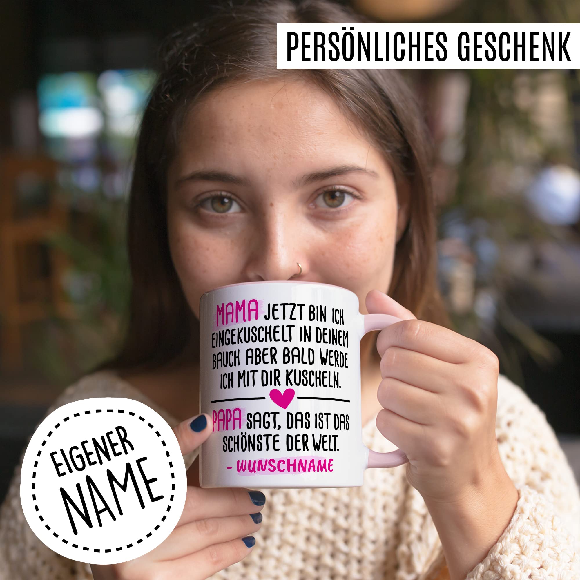 Tasse für Mama / Papa mit "dein Bäuchlein" Motiv - Geschenk für werdende Mütter & Väter