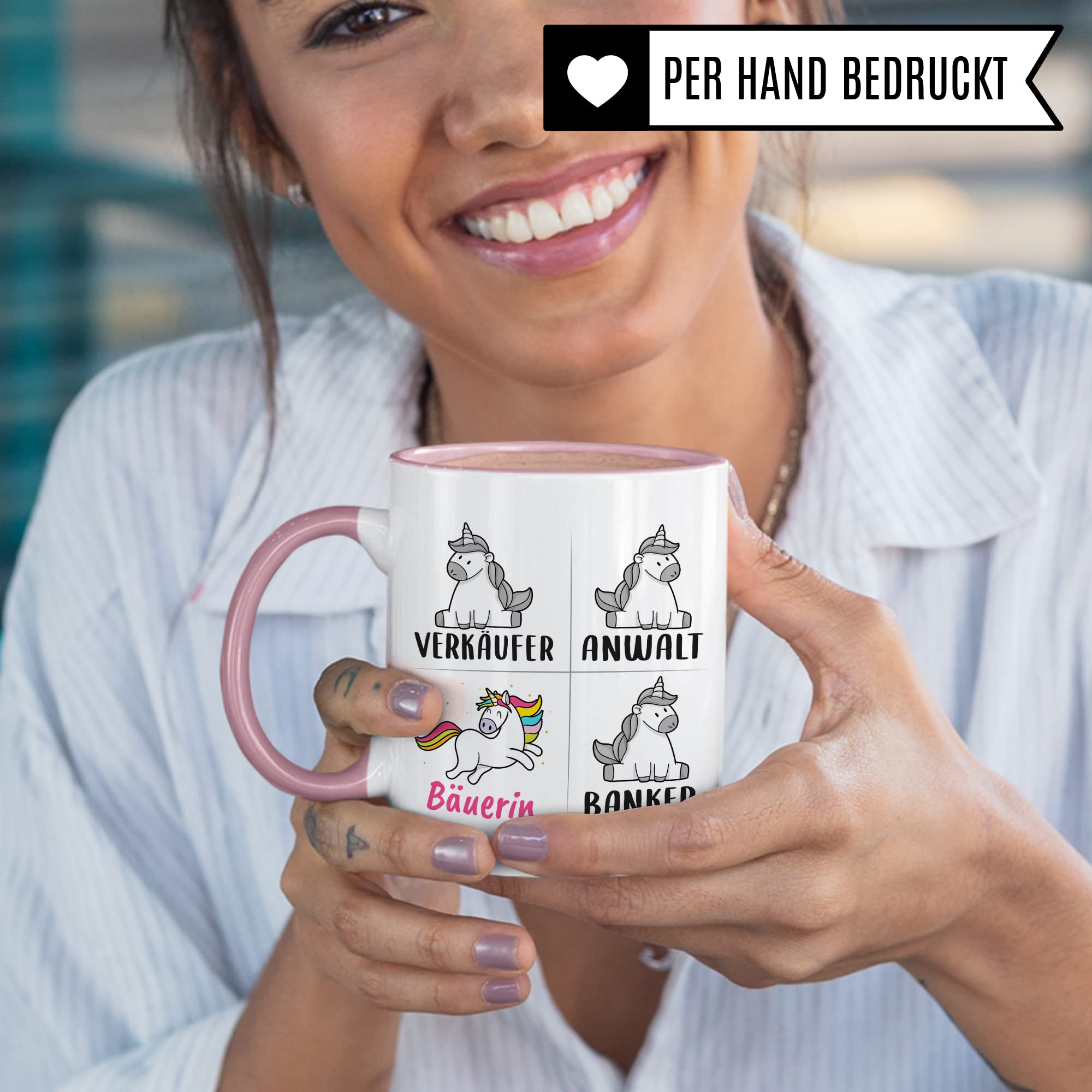 Tasse Bäuerin lustig, Bäuerin Geschenk, Spruch Bauernhof Agrarierin Geschenkidee, Kaffeetasse Beruf Landwirtschaft Kaffeebecher Bauerin Frauen Einhorn Frauen Teetasse Landwirtin Becher