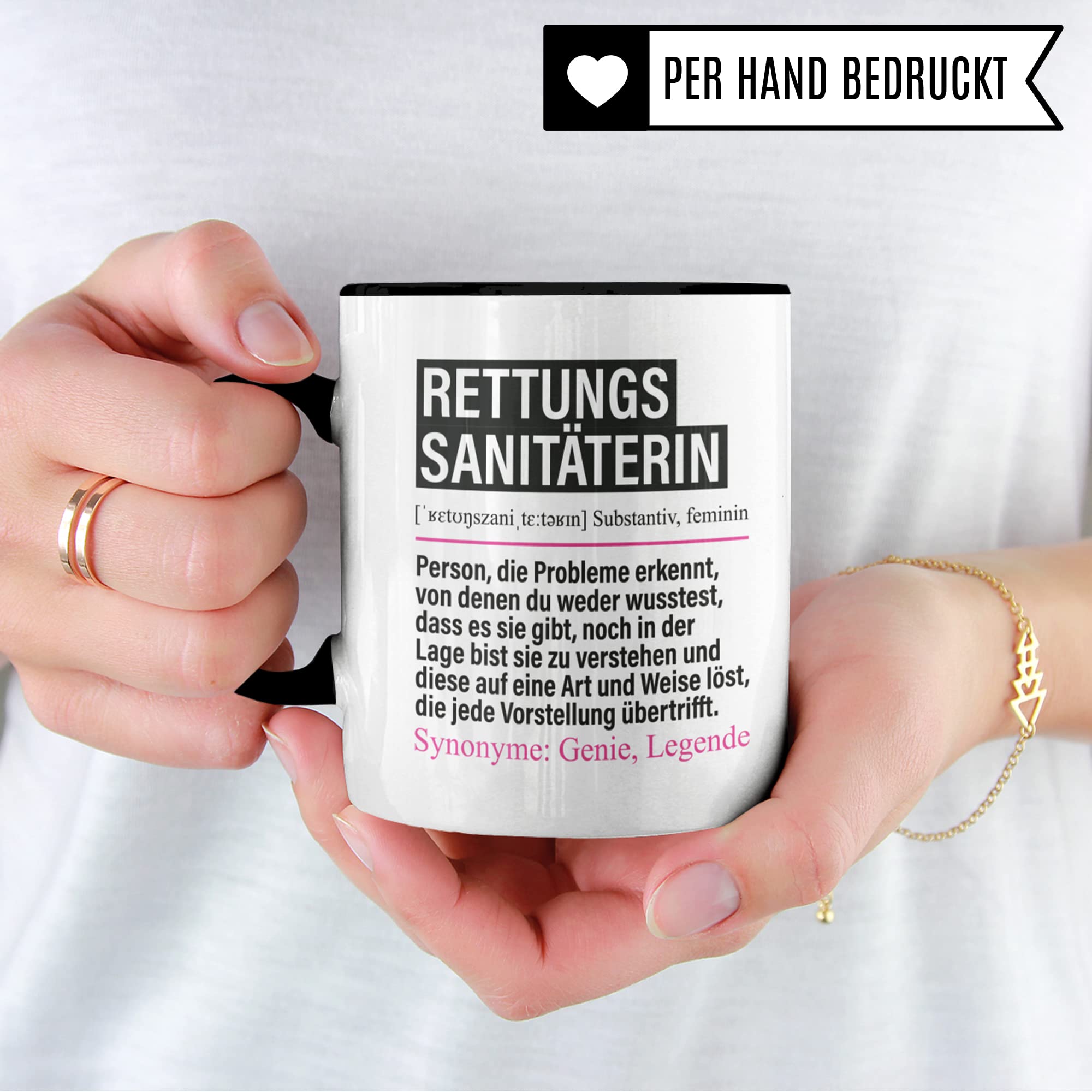 Tasse Rettungssanitäterin lustig, Rettungs-Sanitäterin Geschenk Beruf, Spruch Kaffeebecher Krankenwagen Geschenkidee, Beruf Rettungsdienst Rettungshelferin Kaffee-Tasse Teetasse Becher