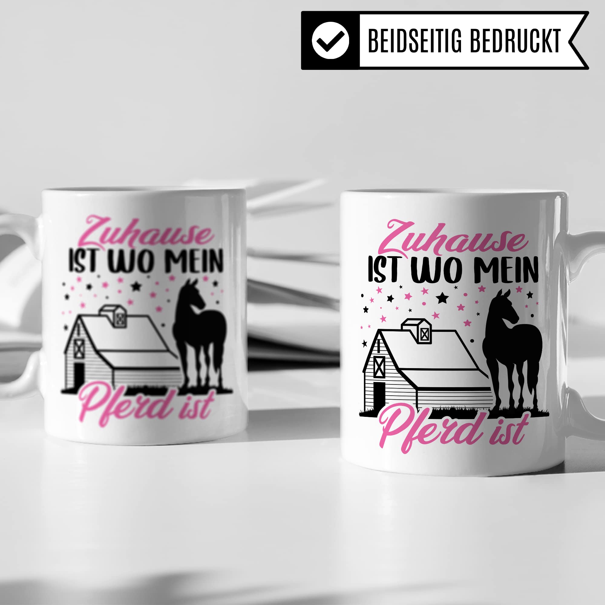 Pferd Tasse Zuhause Stall Pferde Kaffeetasse Reiterin Kaffee-Becher Reiten bester Freund Vierbeiner Teetasse Pferdemädchen Stallmädchen Pferdeliebhaber Geschenk Geschenkidee Reiter