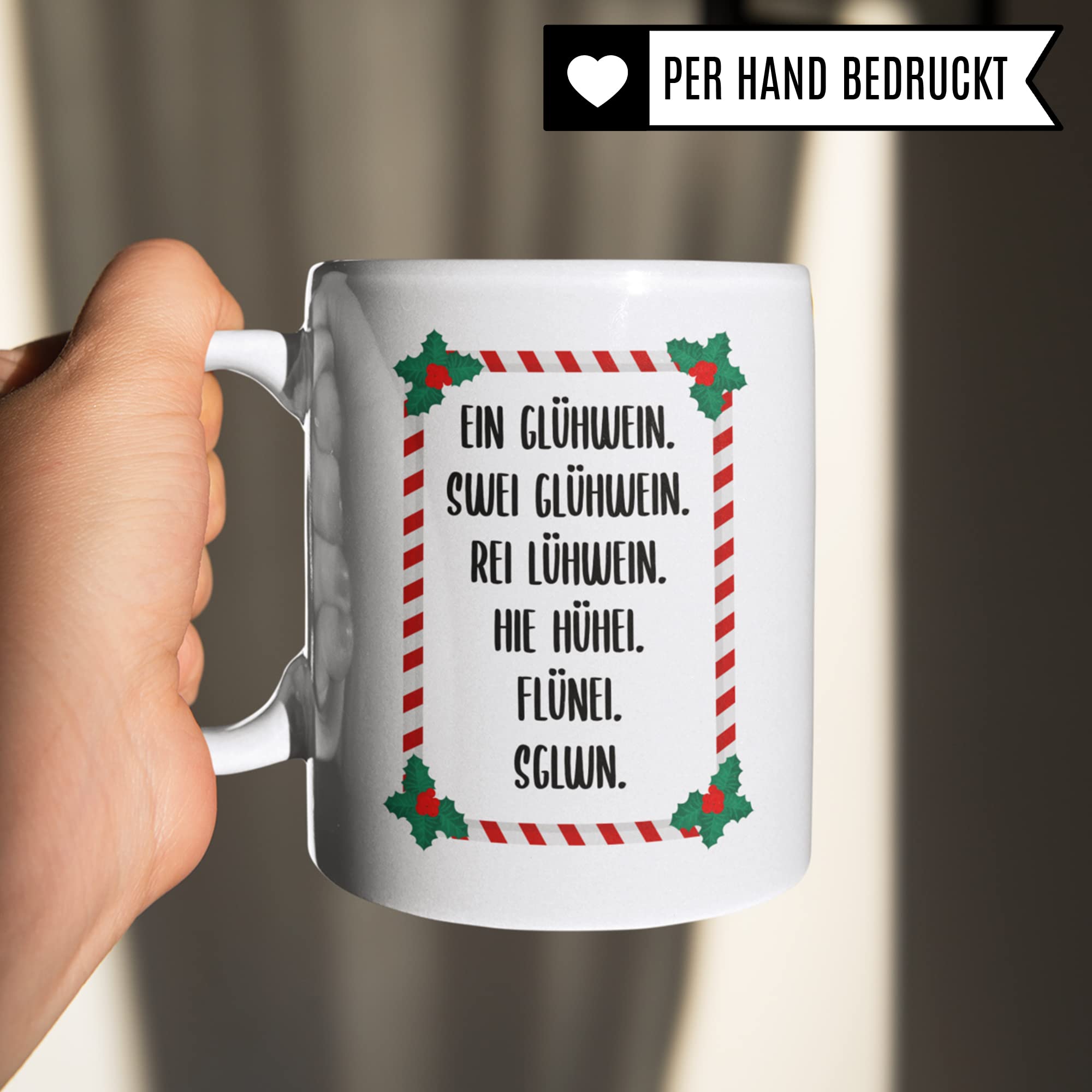 Glühwein tasse | Geschenk für die Weihnachtszeit & Advent Glühweintassen lustig Keramik | Geschenkidee Glühweinbecher mit Weihnachtsmotiv Punsch Becher