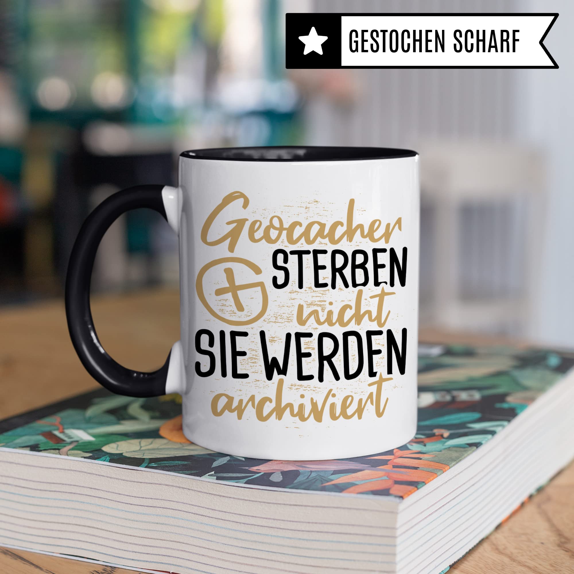 Geocaching Tasse, Geocacher Geschenk Cacher Becher Kaffeetasse Humor Witz Geschenkidee für Geocaches Gps Kaffeebecher