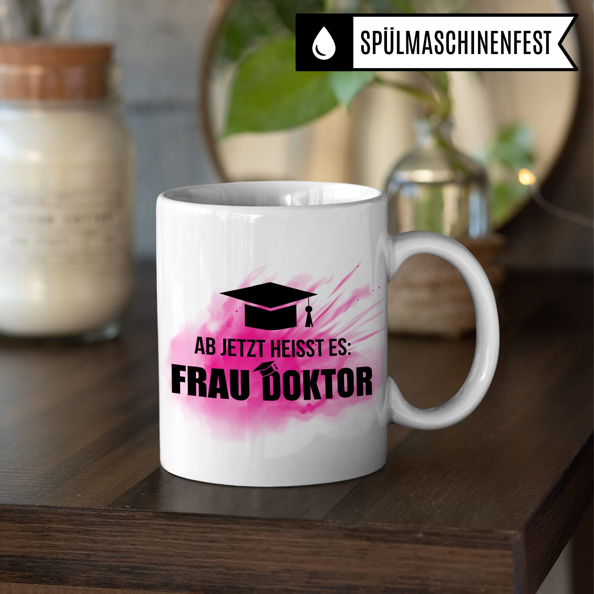 Doktor Tasse - Doktortitel Geschenkidee zur Doktorarbeit Promotion - Kaffebecher mit Spruch lustig Geschenk - Kaffeetasse promoviert Dissertation Dr. Teetasse