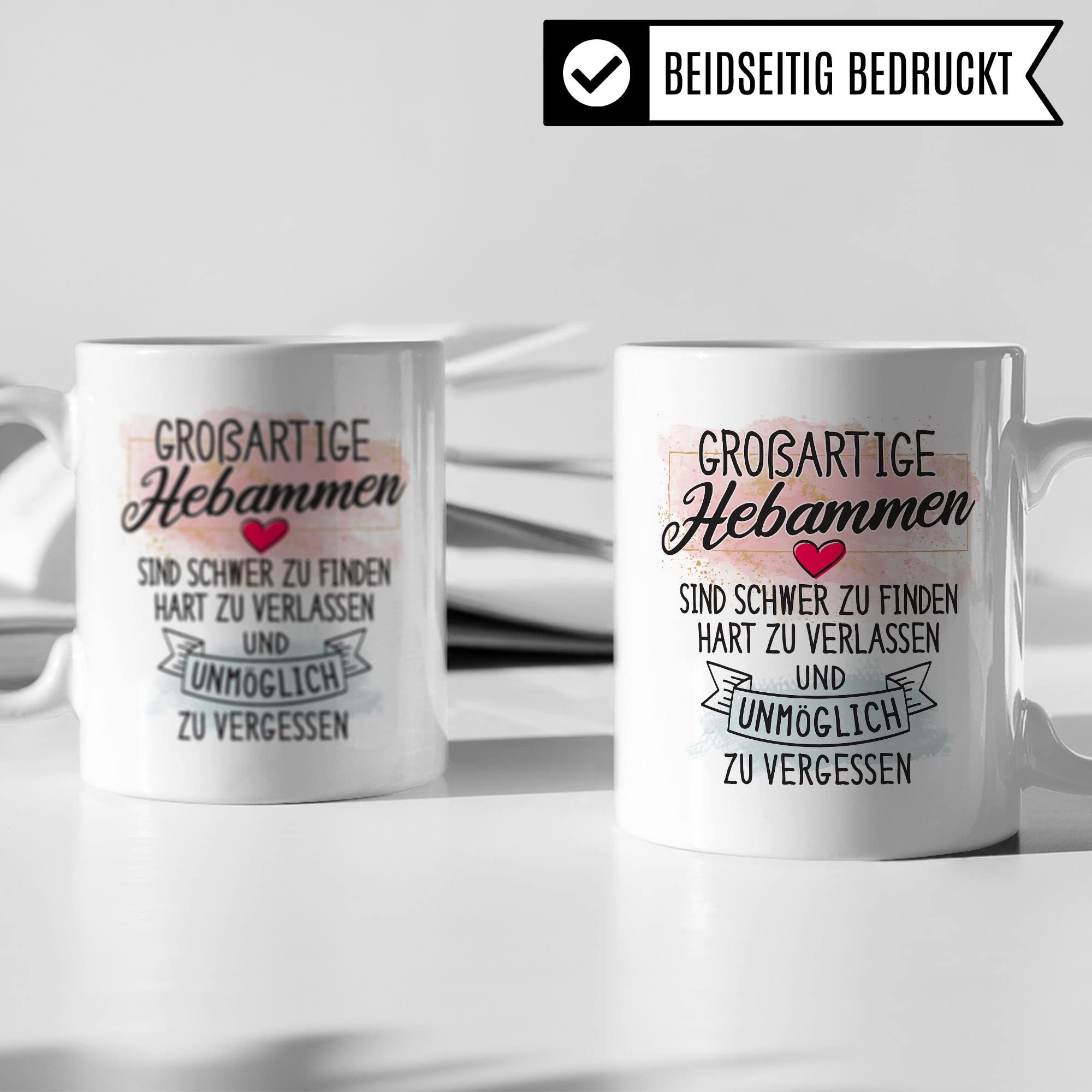 Dankes-Geschenk-Tasse Hebamme, Hebamme Geschenk Dankeschön Tasse schöner Sprüch schönes Motiv Kaffeetasse, Hebamme Beruf-Tasse