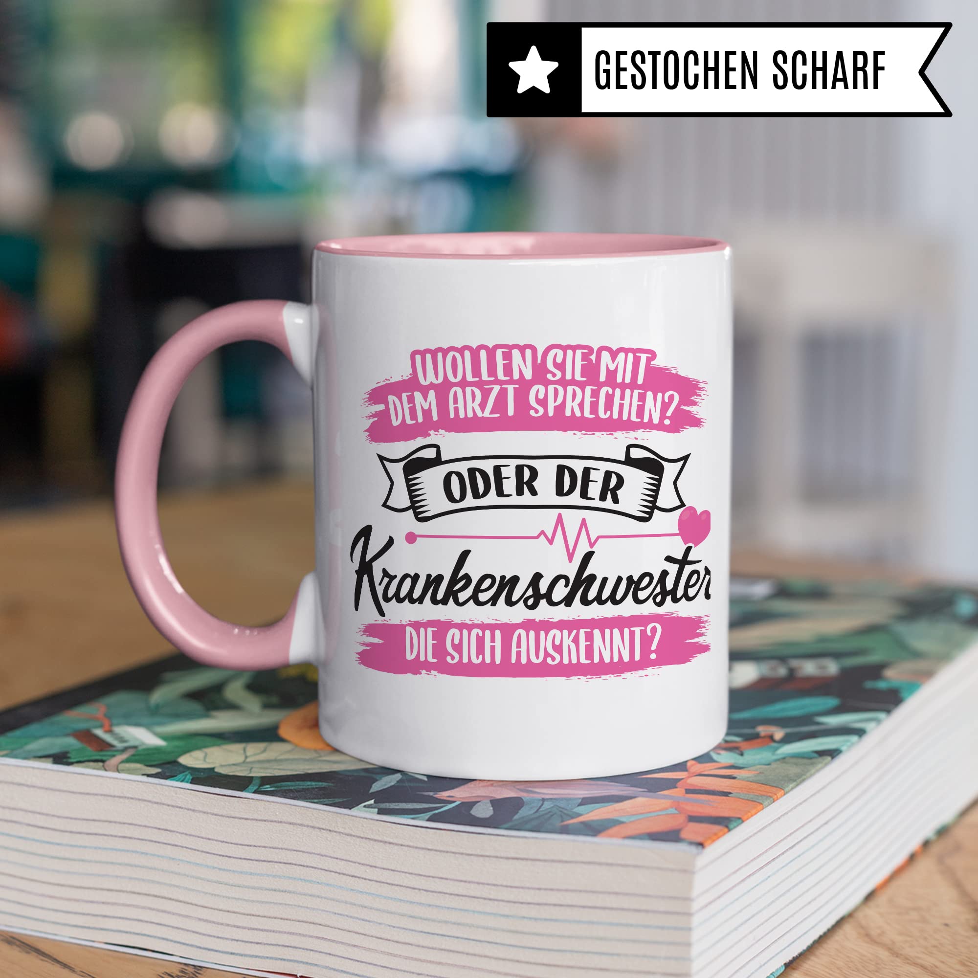 Krankenschwester Tasse - Geschenk für die Krankenschwester die sich auskennt - Krankenschwester Arzthelferin Medizinische Fachangestellte Kaffee-Becher