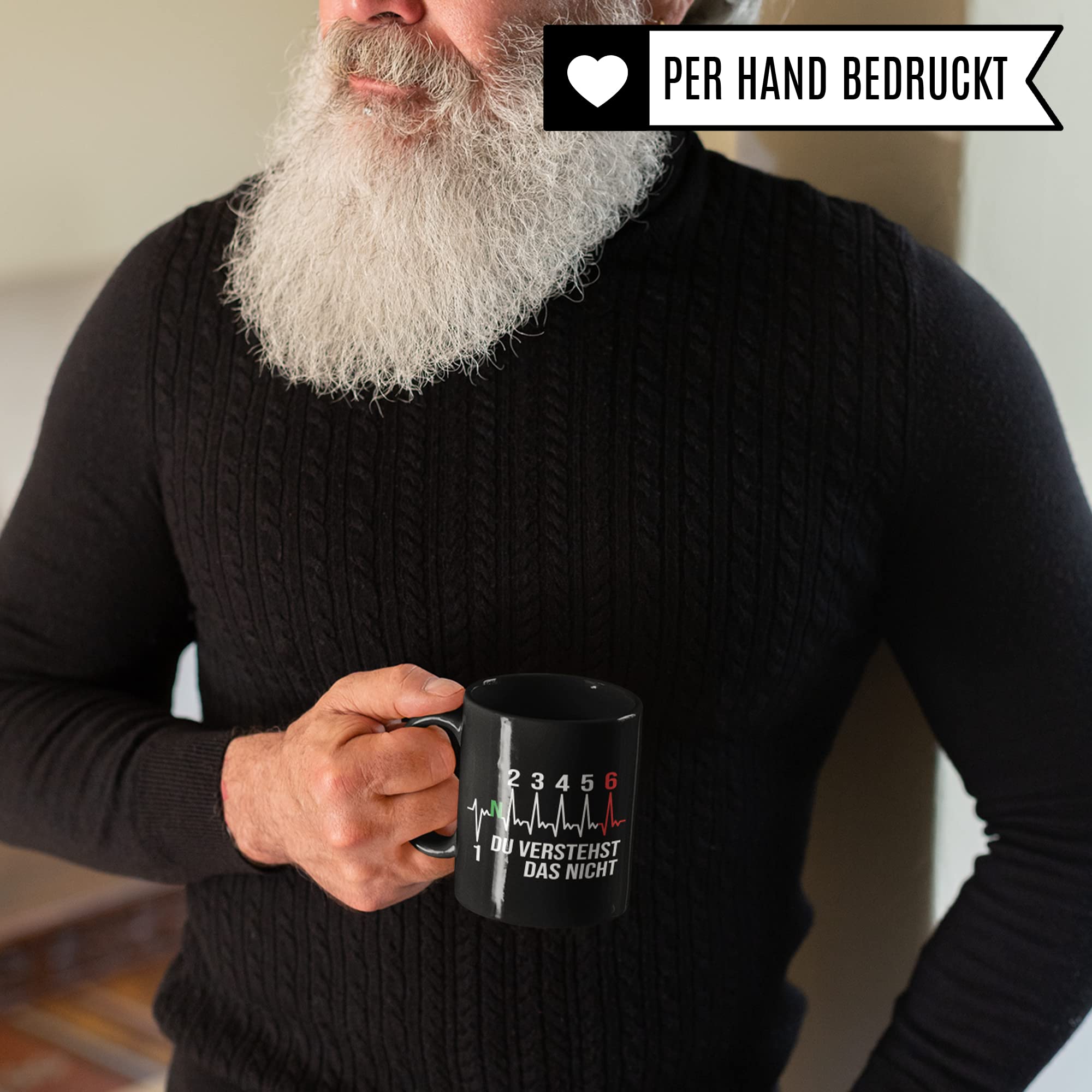 Motorrad Tasse, 1 2 3 4 5 6 - Du verstehst das nicht, Biker Geschenk Spruch lustig Motiv Geschenkidee Kaffeetasse Motorradfahrer Motorradfahrerin Frauen Männer Kaffee-Becher