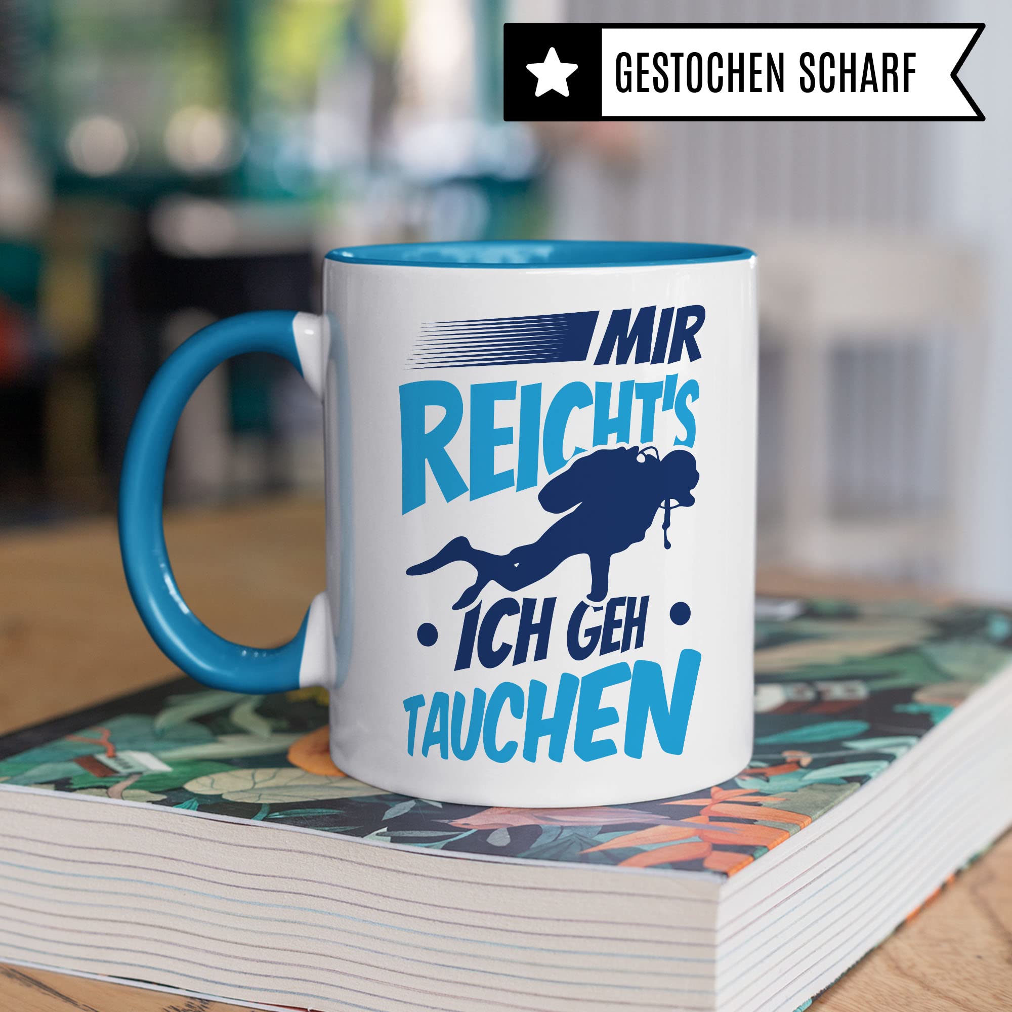Tauchen Tasse Geschenkidee Diving Kaffeetasse Humor Witz Geschenk für Taucher Taucherin Kaffeebecher Tauchbuddy Becher
