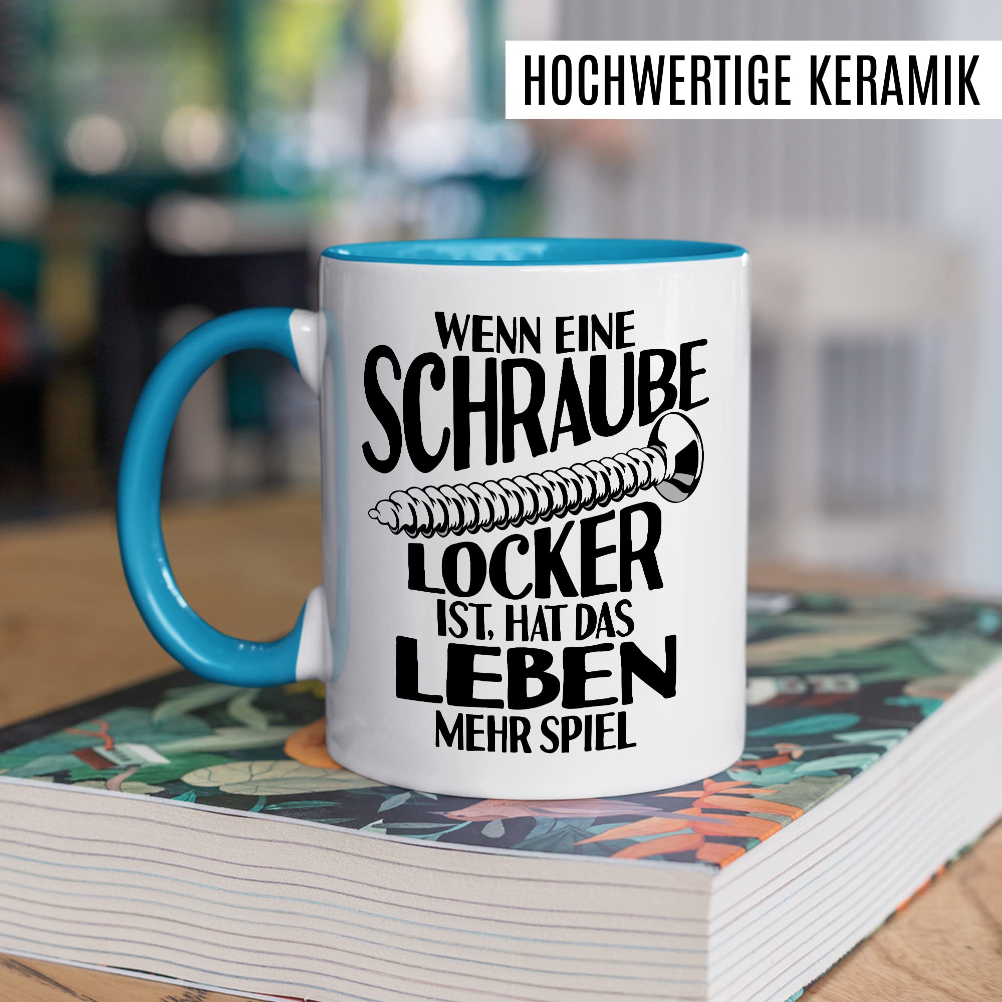 Handwerker Tasse Schrauben Kaffeetasse Mechatroniker Kaffee-Becher Schraube locker Männer Teetasse Geschenk Werkstadt Geschenkidee