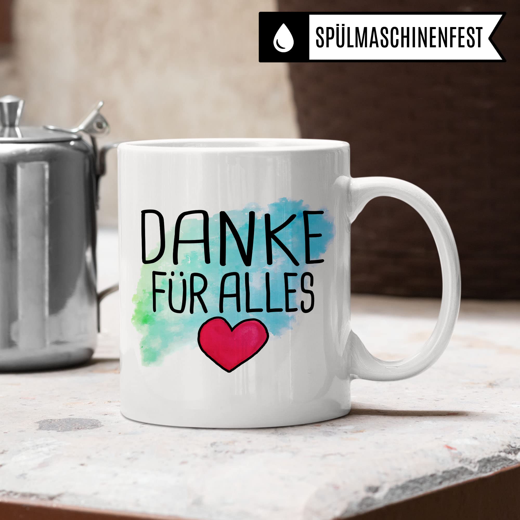 Danke für Alles Geschenk Tasse Dankeschön Wasserfarbe Geschenk Kaffeetasse Dankeschön Kleinigkeit Dankessprüche Mama Frauen Kollegin Teetasse Freundin Kaffee-Becher