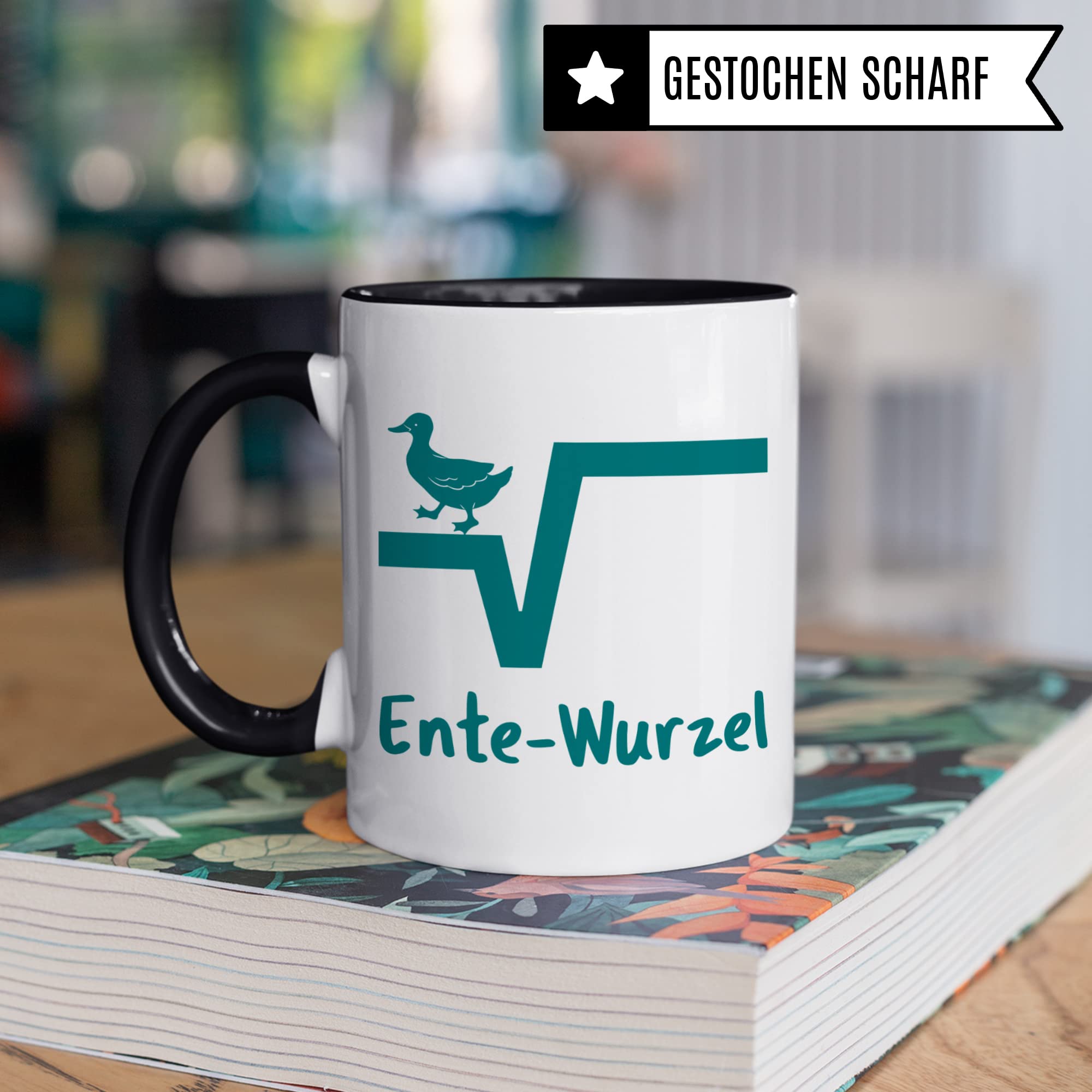 Ente-Wurzel Tasse: Mathe Geschenk lustig, Mathelehrer Mathelehrerin Mathematiker Geschenk-Idee Formel Kaffeetasse, Lehrer Geschenkidee, Lehrerin Kaffeebecher Schul Teetasse