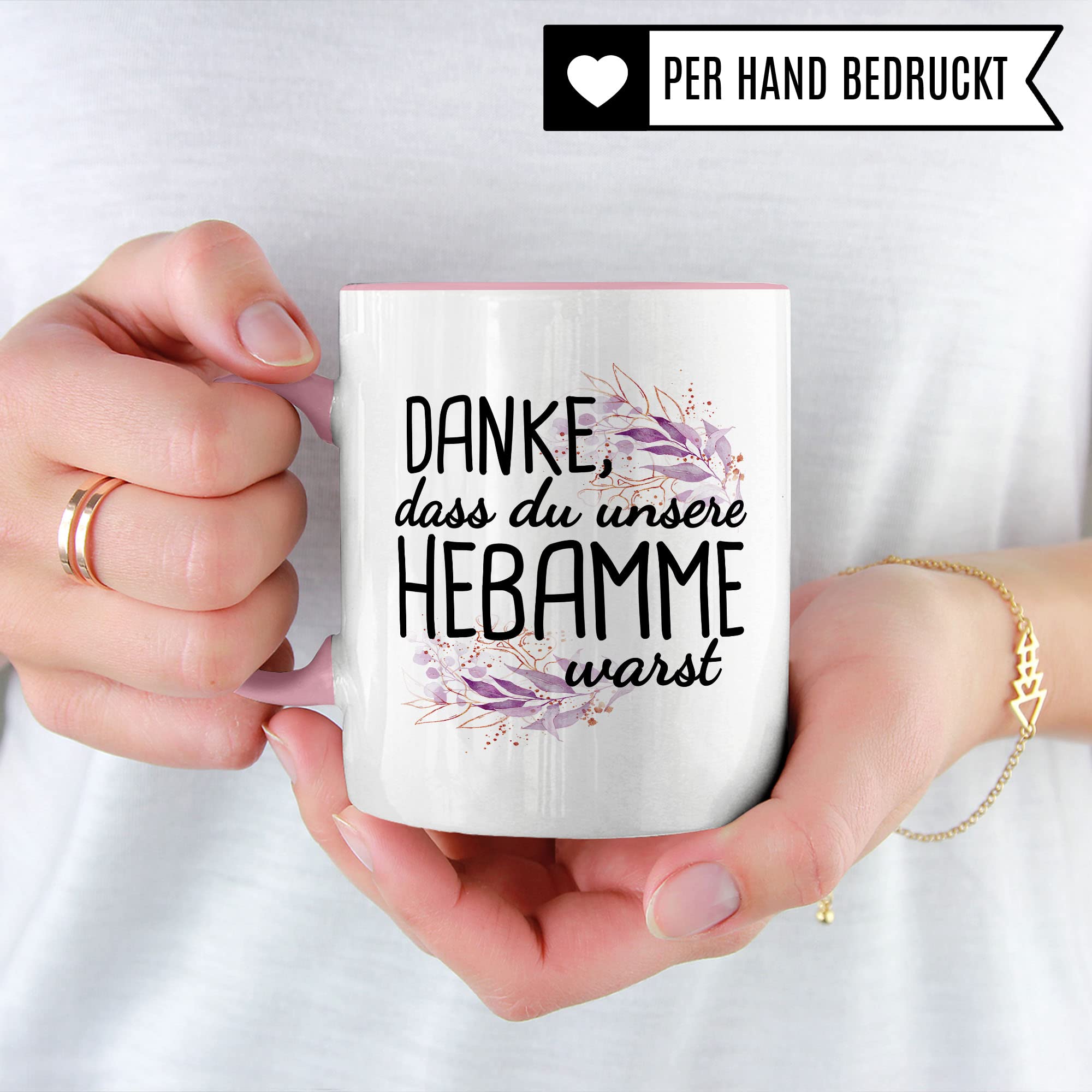 Dankes-Geschenk-Tasse Hebamme, Hebamme Geschenk Dankeschön Tasse schöner Sprüch schönes Motiv Kaffeetasse