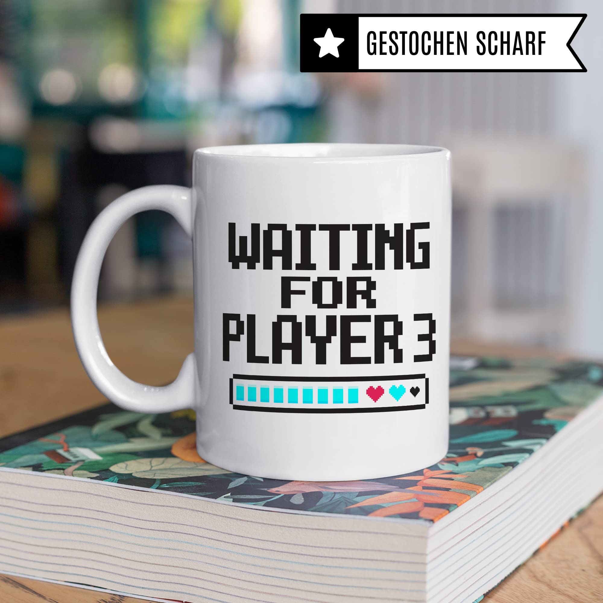 Schwangerschaft Tasse, Waiting for Player 3, Geschenk werdende Eltern, schöner Spruch Geschenkidee werdender Vater werdende Mutter Kaffeetasse, Eltern Geschenk