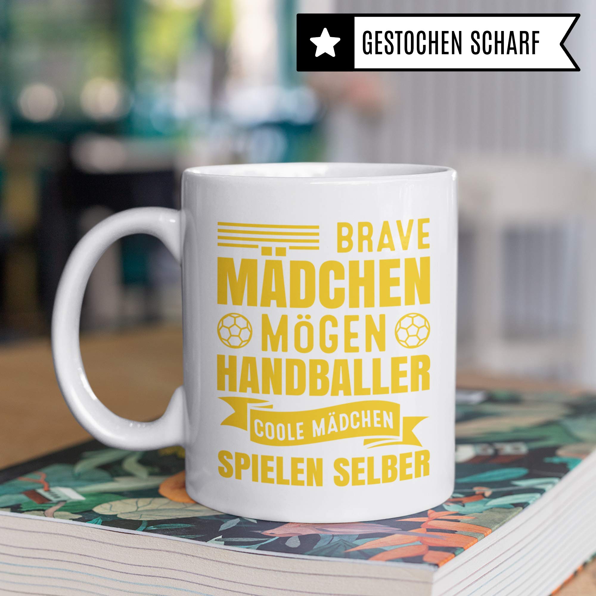 Pagma Druck Tasse Handball Geschenke für Mädchen, Handball Becher Frauen, Handballerin Spruch Kaffeetasse Geschenkidee, Handballspielerin Kaffeebecher Handballverein Handballer