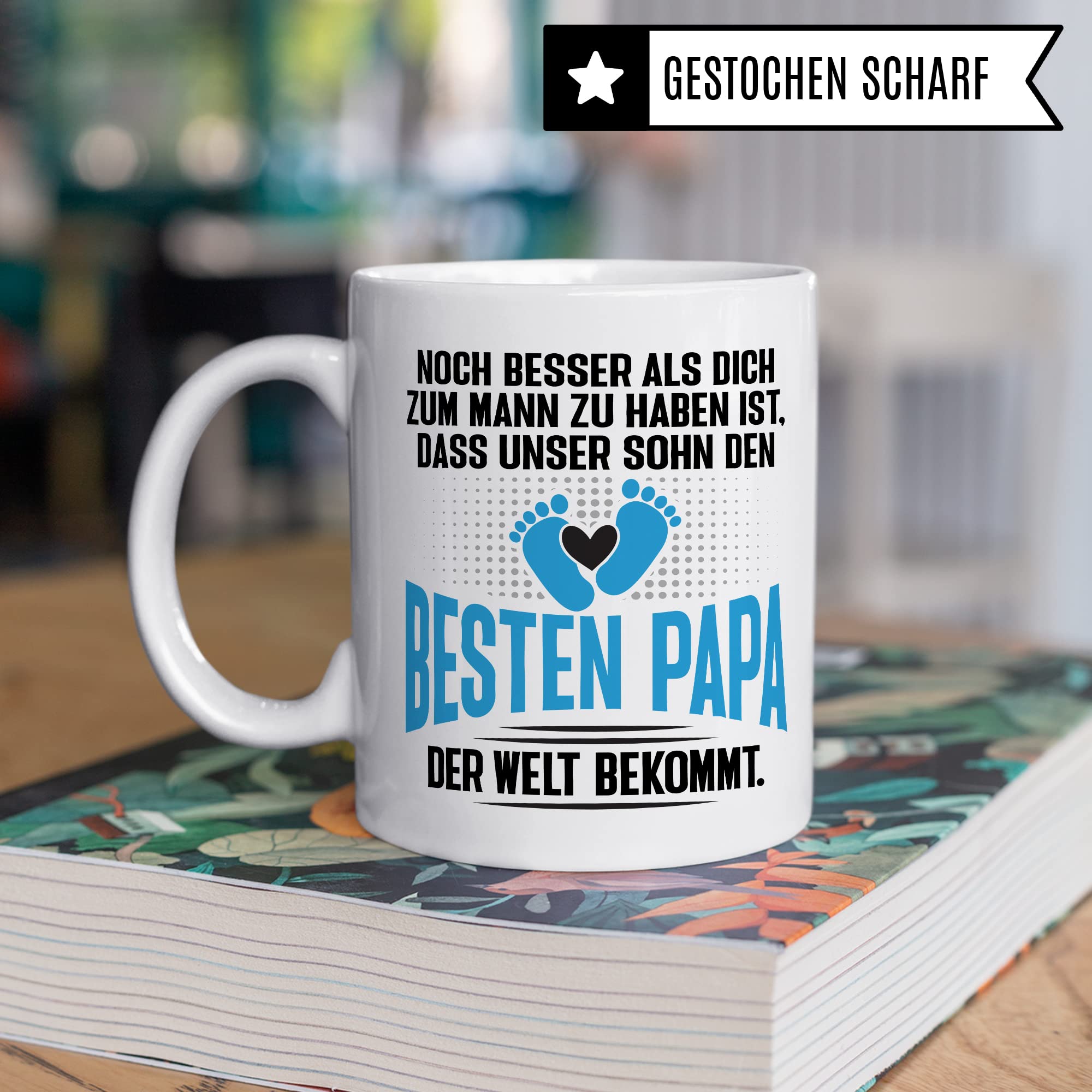 Tasse Papa Geschenk - werdender Papa Schwangerschaft - Noch besser als dich zum Mann zu haben ist, dass unser Sohn den besten Papa der Welt bekommt - Ehemann werdender Vater Kaffee-Becher