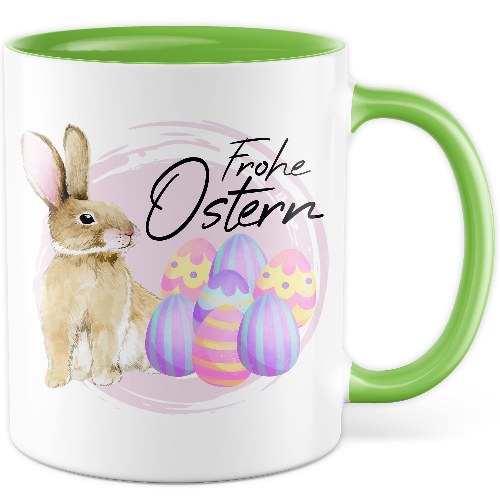 Ostern Tasse Geschenk, Frohe Ostern Geschenkidee Kaffeetasse mit Spruch Ostergeschenk Ostersonntag Kaffee-Becher Teetasse Grüße Mitbringsel