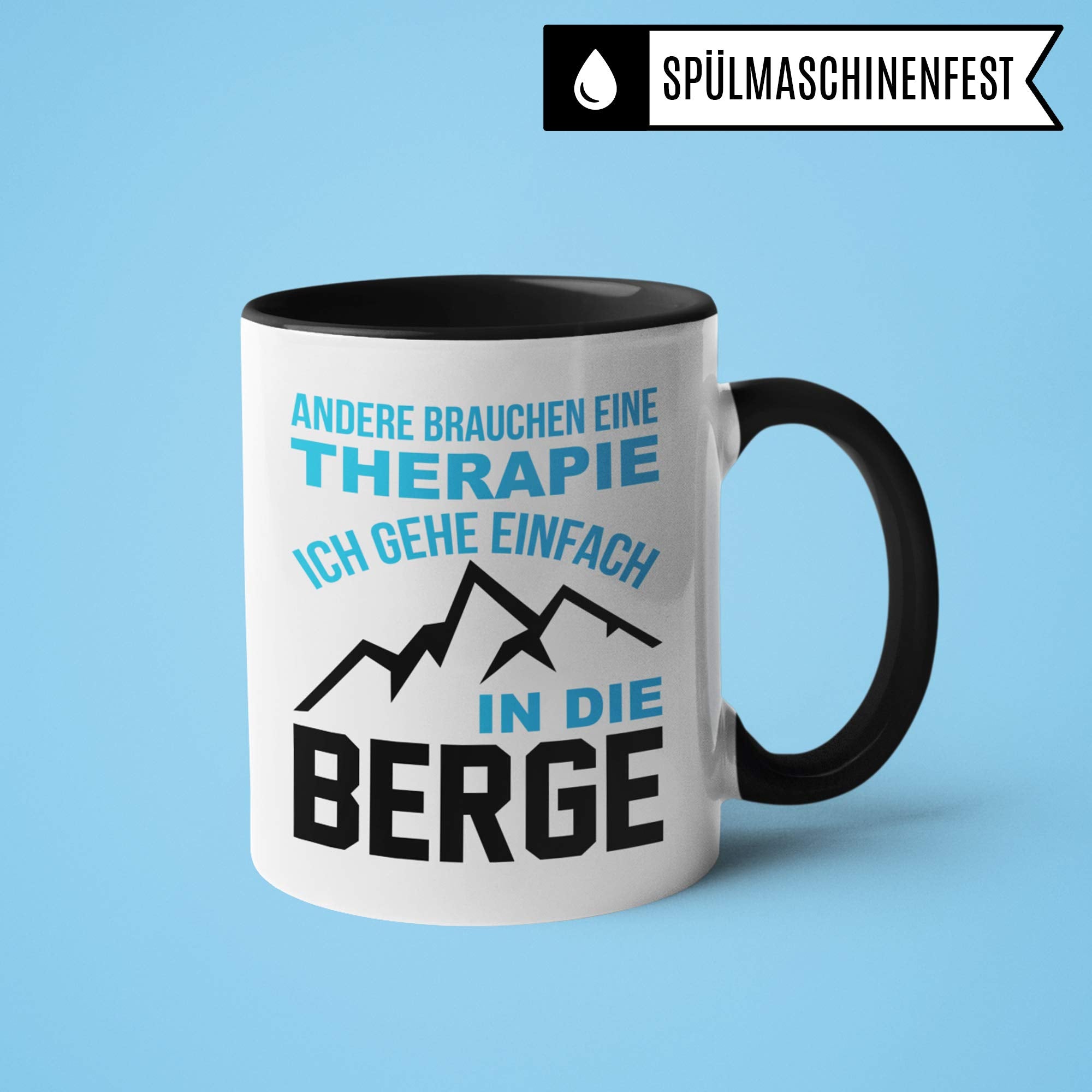 Pagma Druck Berge Tasse, Wandern Geschenk, Wanderer Becher Bergwandern Trekking Bergsteigen Geschenkidee, Berg Kaffeetasse Gebirge Wanderlust Alpen Motiv Kaffeebecher lustig