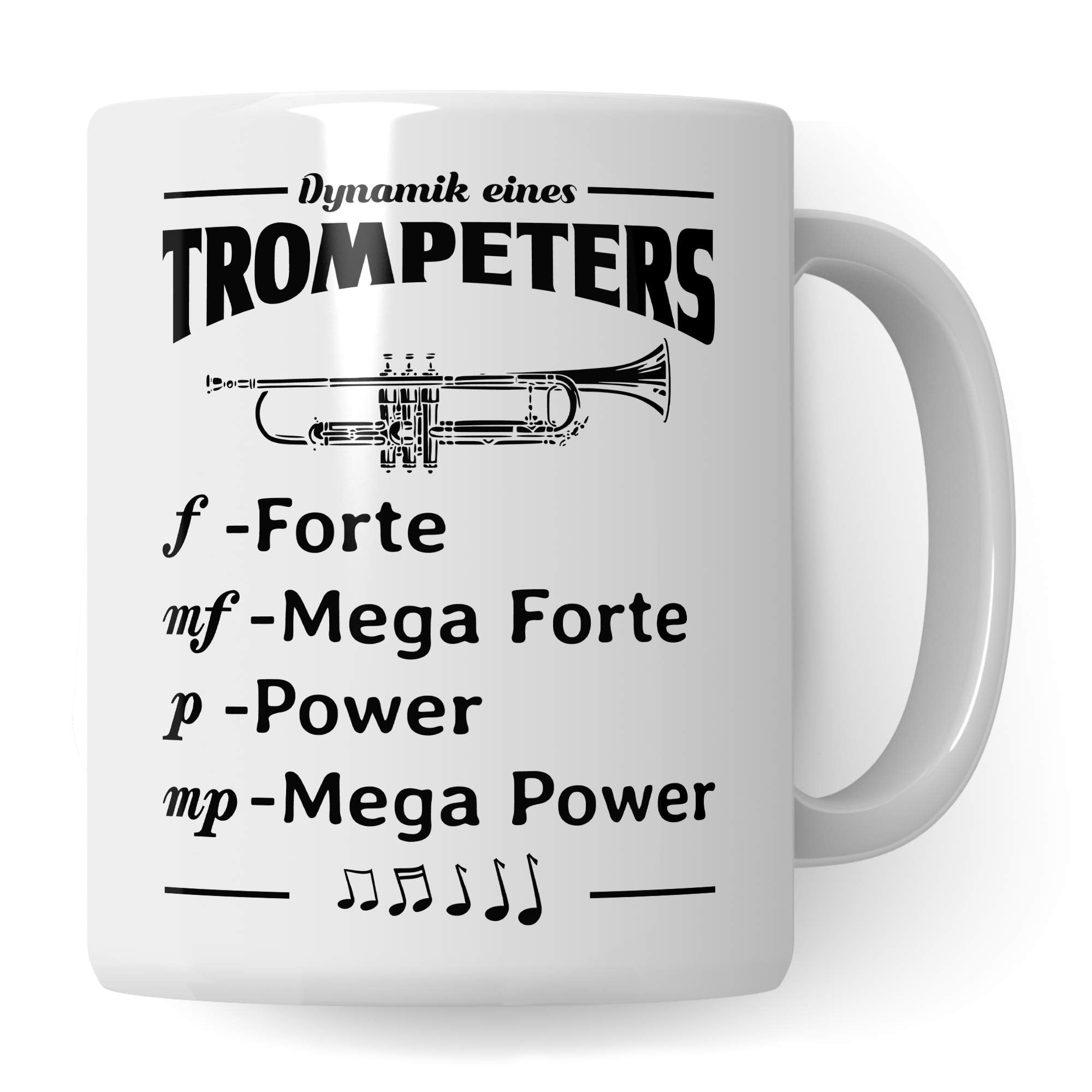 Pagma Druck Trompete Tasse, Musiker Geschenke Trompete, Geschenkidee für Trompeter & Trompetenspieler Becher, Instrument Musik Blechbläser Orchester, Musikverein Deko Kaffeetasse