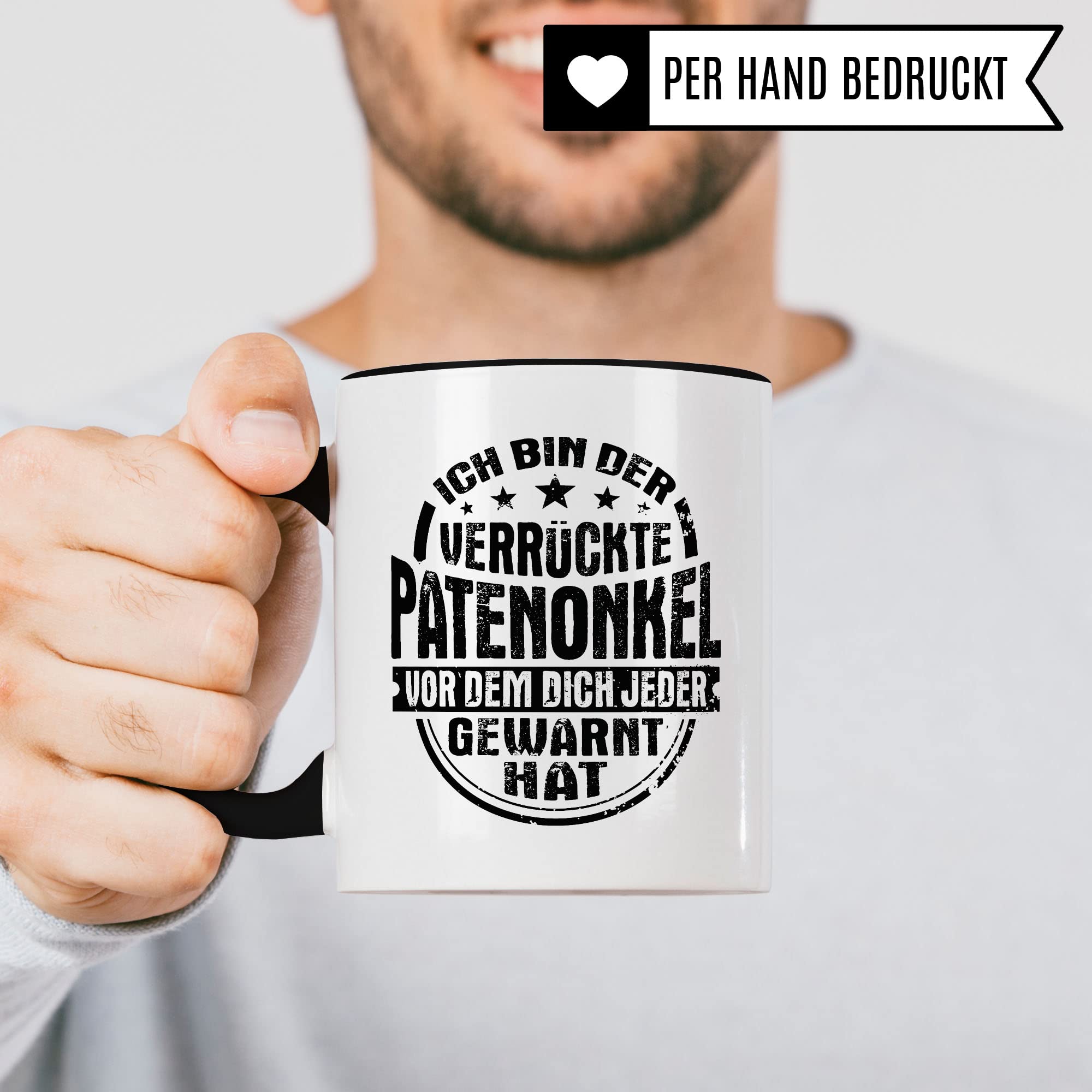 Patenonkel Tasse Geschenkidee Pate Kaffeetasse Humor Witz Geschenk für Onkel Kaffeebecher Familie Becher