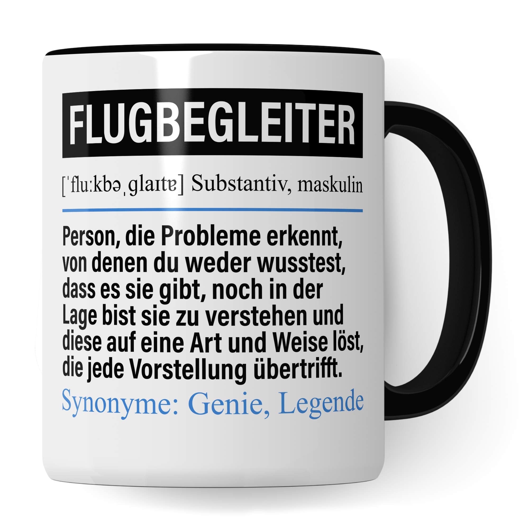 Pagma Druck Tasse Flugbegleiter lustig, Flugbegleiter Geschenk, Spruch Steward Kaffeebecher Geschenkidee, Kaffeetasse Beruf Flugzeug Teetasse Flugbegleitung Becher