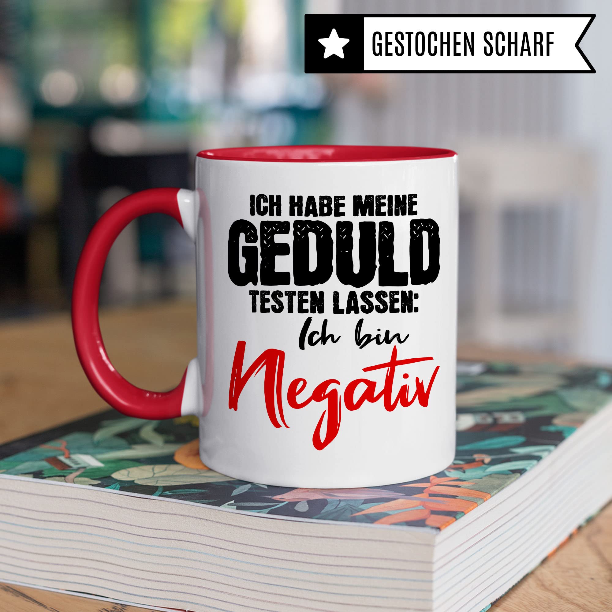 Tasse lustig: Ich habe meine Geduld testen lassen Ich bin negativ, Lustige Tasse mit Spruch, Geschenk Lehrer Kollegen Arbeiter Büro lustig, Tasse Sarkasmus sarkastische Spruch Tasse Witz