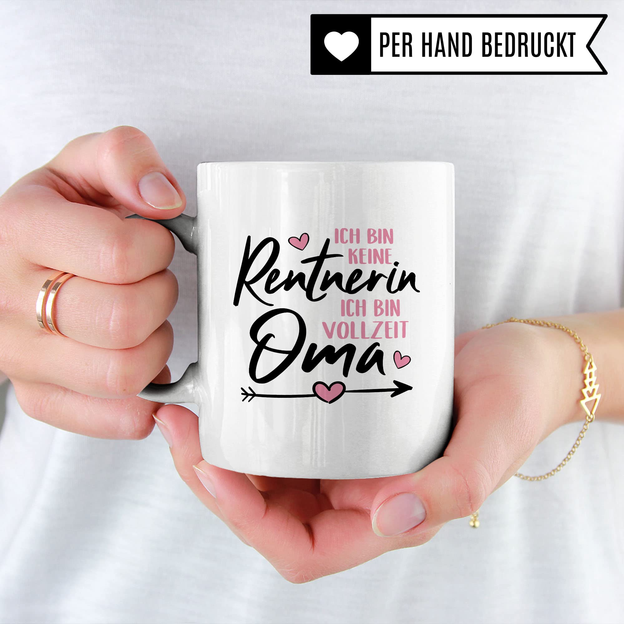 Oma Tasse, Ich bin keine Rentnerin - Ich bin Vollzeit Oma, Geschenk Großmutter, Spruch Enkel-Kinder schöner Spruch Geschenkidee Kaffeetasse