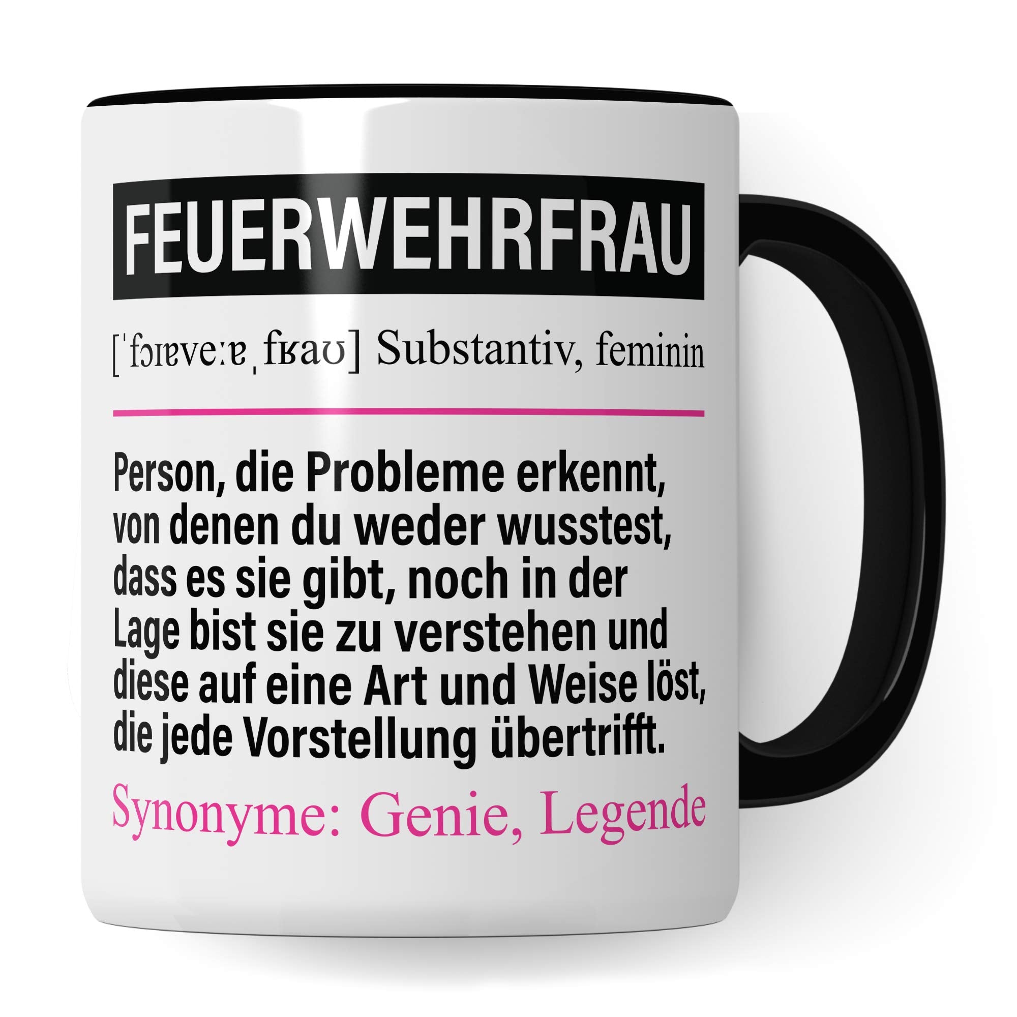 Pagma Druck Tasse Feuerwehrfrau lustig, Feuerwehrfrau Geschenk, Spruch Freiwillige Feuerwehr Kaffeebecher Geschenkidee, Kaffeetasse Beruf Teetasse Berufsfeuerwehr Becher