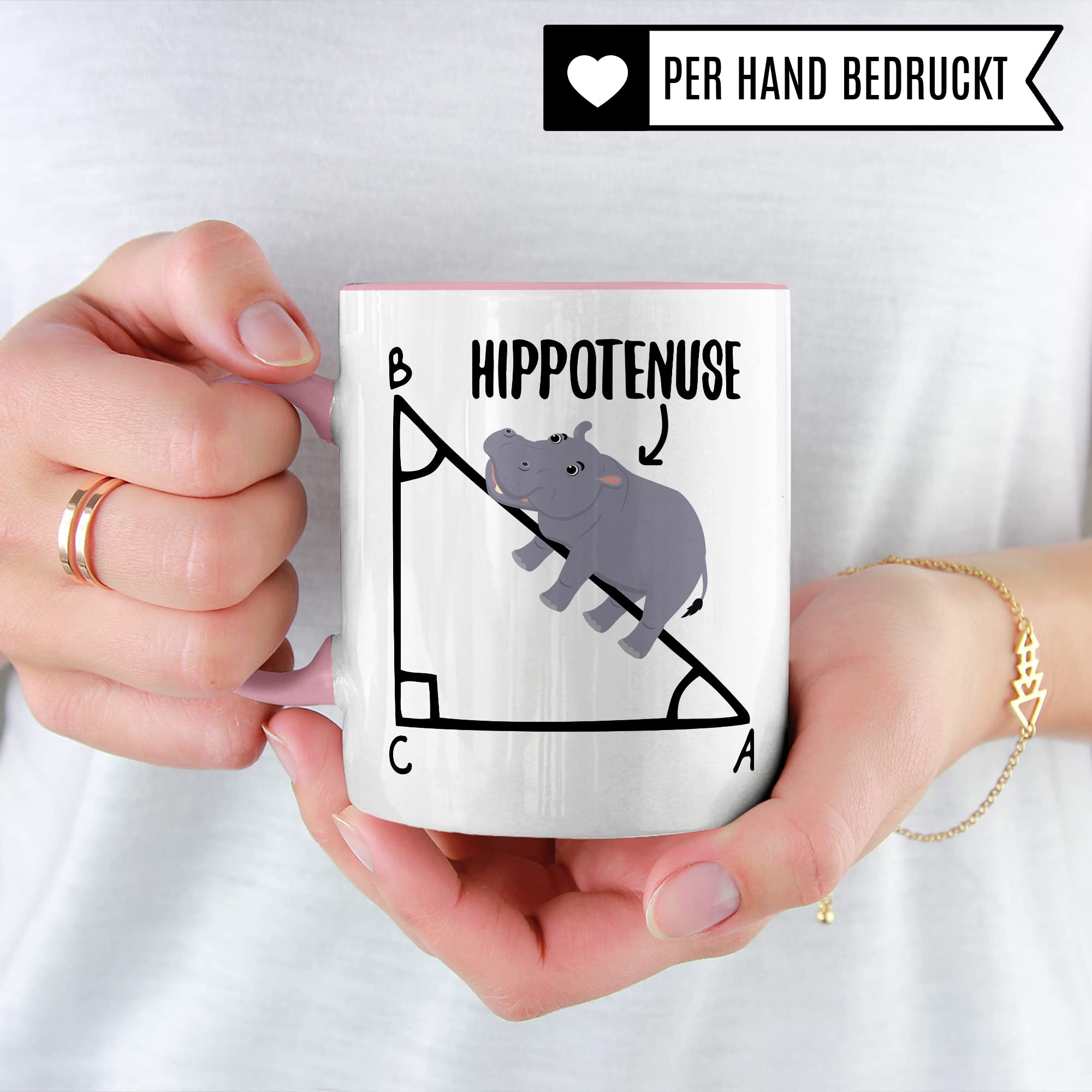 Mathe Tasse Mathematiker Kaffeetasse Hippothenuse lustig Kaffee-Becher Mathe-Lehrer Geschenkidee Sarkasmus Mathematik Mathematikstudent Geschenk Kollegium Lehrerzimmer Pythagoras Nilpferd Flusspferd