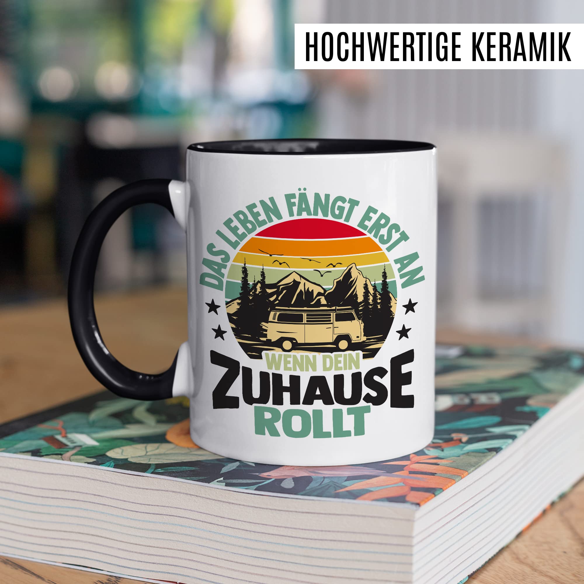 Wohnmobil Tasse Wohnwagen Kaffeetasse Camping Geschenk Camper Kaffee-Becher Geschenkidee Outdoorfans Camperin Campingvan Campingwagen Campingplatz Zelten