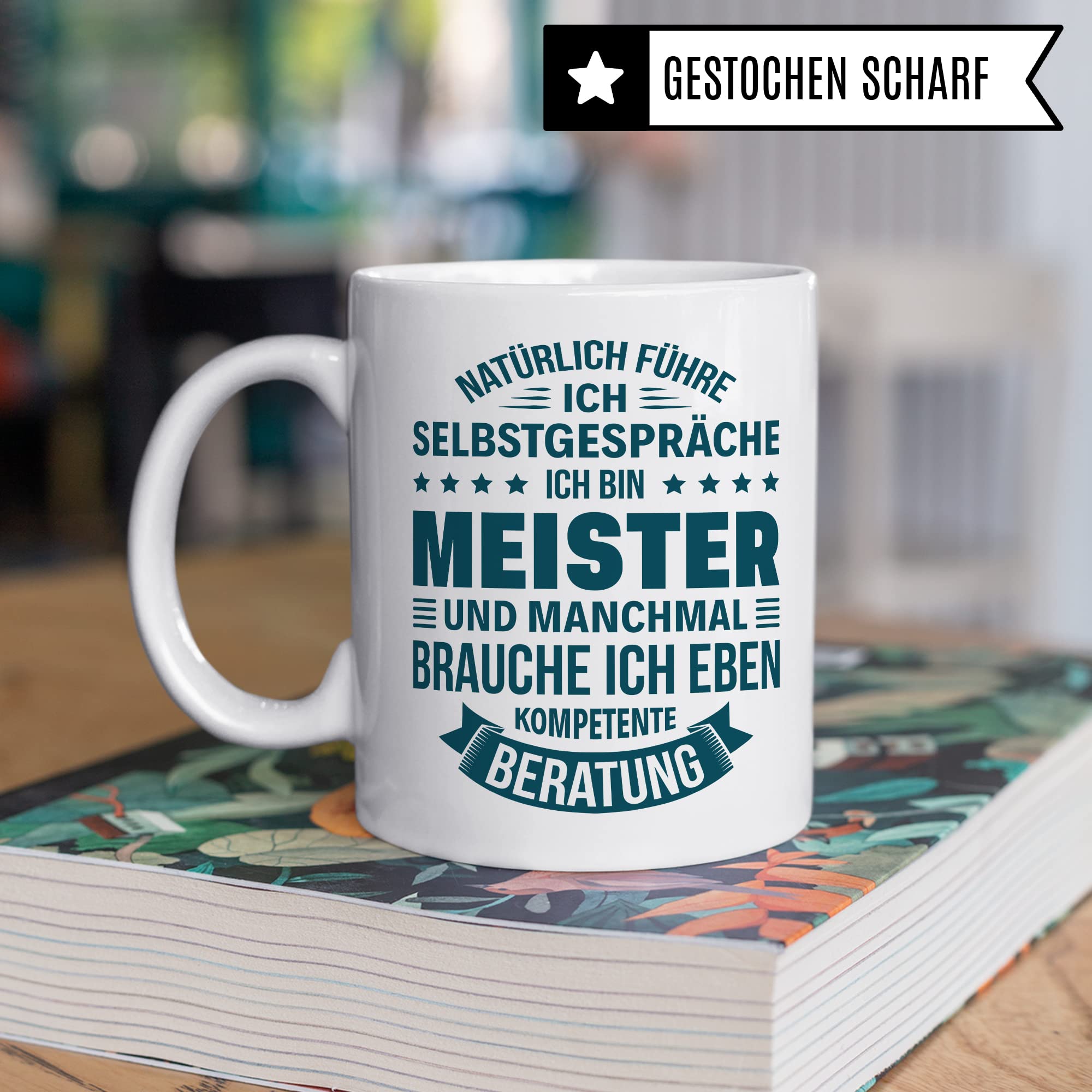 Meister Tasse Handwerksmeister Geschenk Kfz Meisterprüfung Kaffeebecher Kaffeetasse Humor Witz Geschenkidee für Meisterlehre Industriemeister Becher