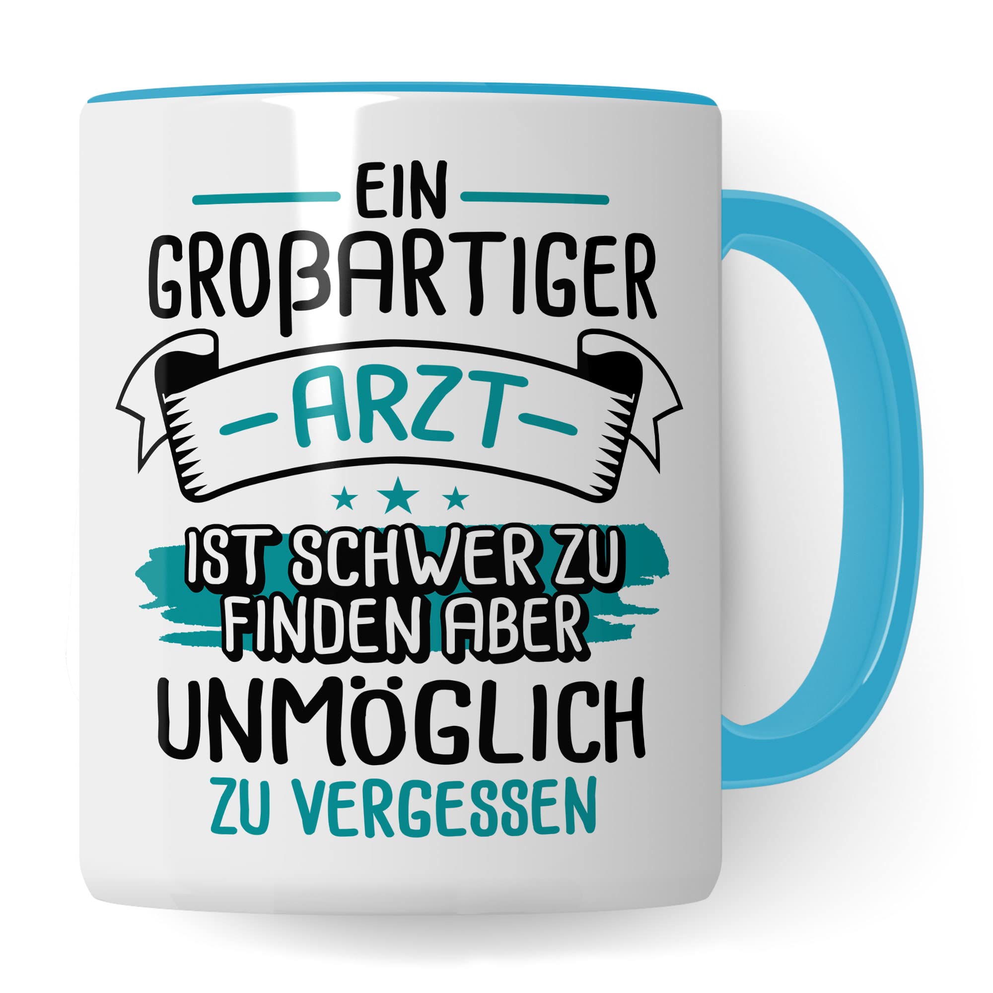 Arzt Tasse, Ein großartiger Arzt ist schwer zu finden aber unmöglich zu vergessen, Arzt Danke Geschenk, Dankeschön Tasse schöner Spruch Kaffeetasse Berufe Tasse