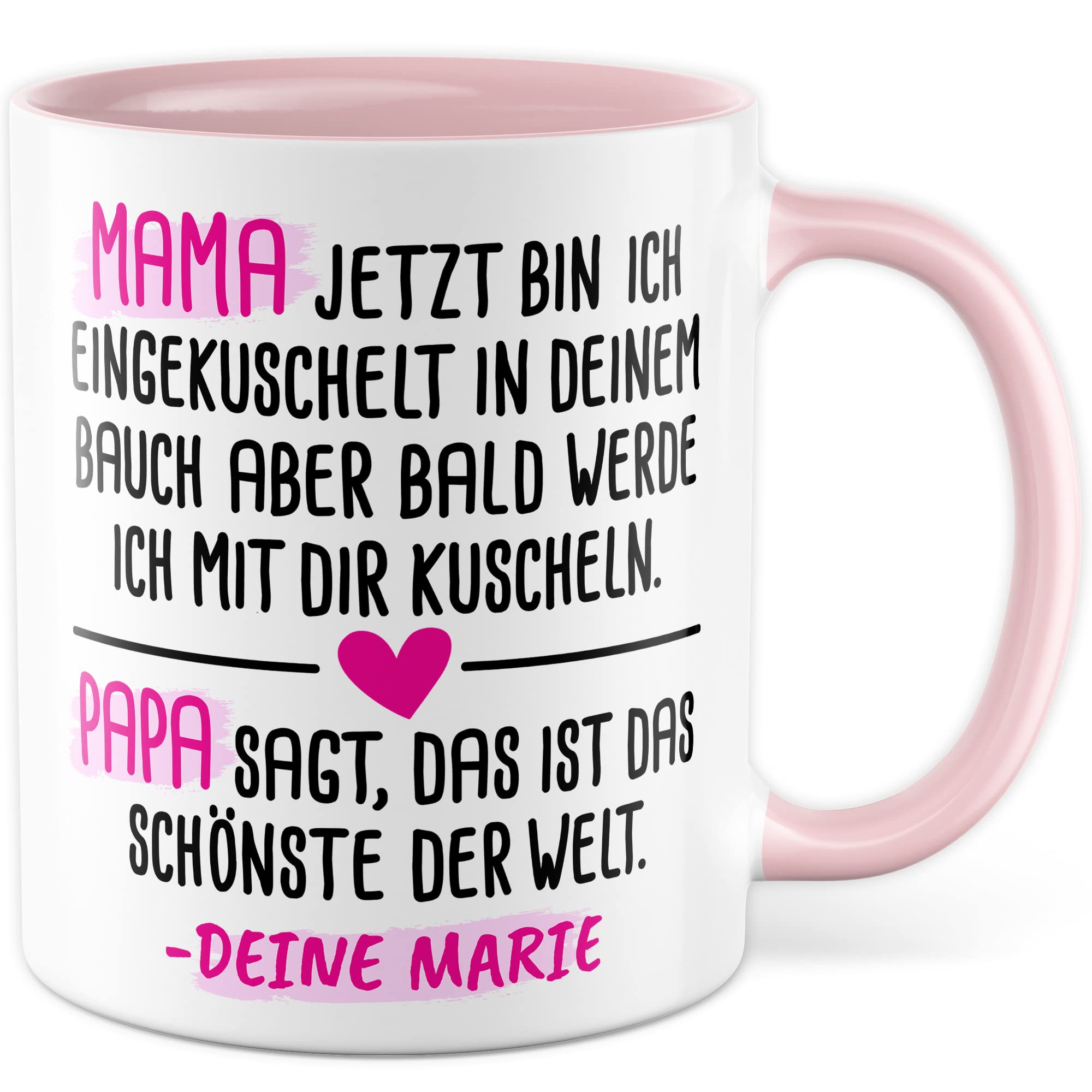 Tasse für Mama / Papa mit "dein Bäuchlein" Motiv - Geschenk für werdende Mütter & Väter