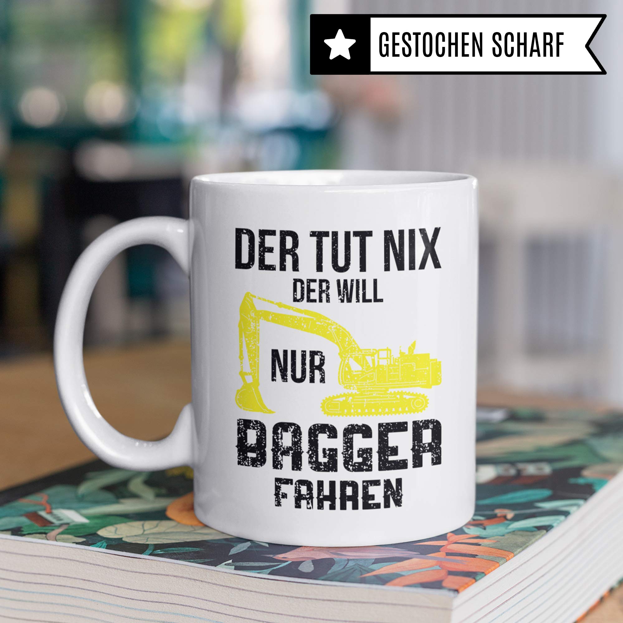 Pagma Druck Tasse Bagger Männer, Baggerfahrer Geschenk, Geschenkidee für Baumaschinenführer & Bagger Fahrer Becher, Kaffeetasse Baumaschinen Baggerführer Baustelle