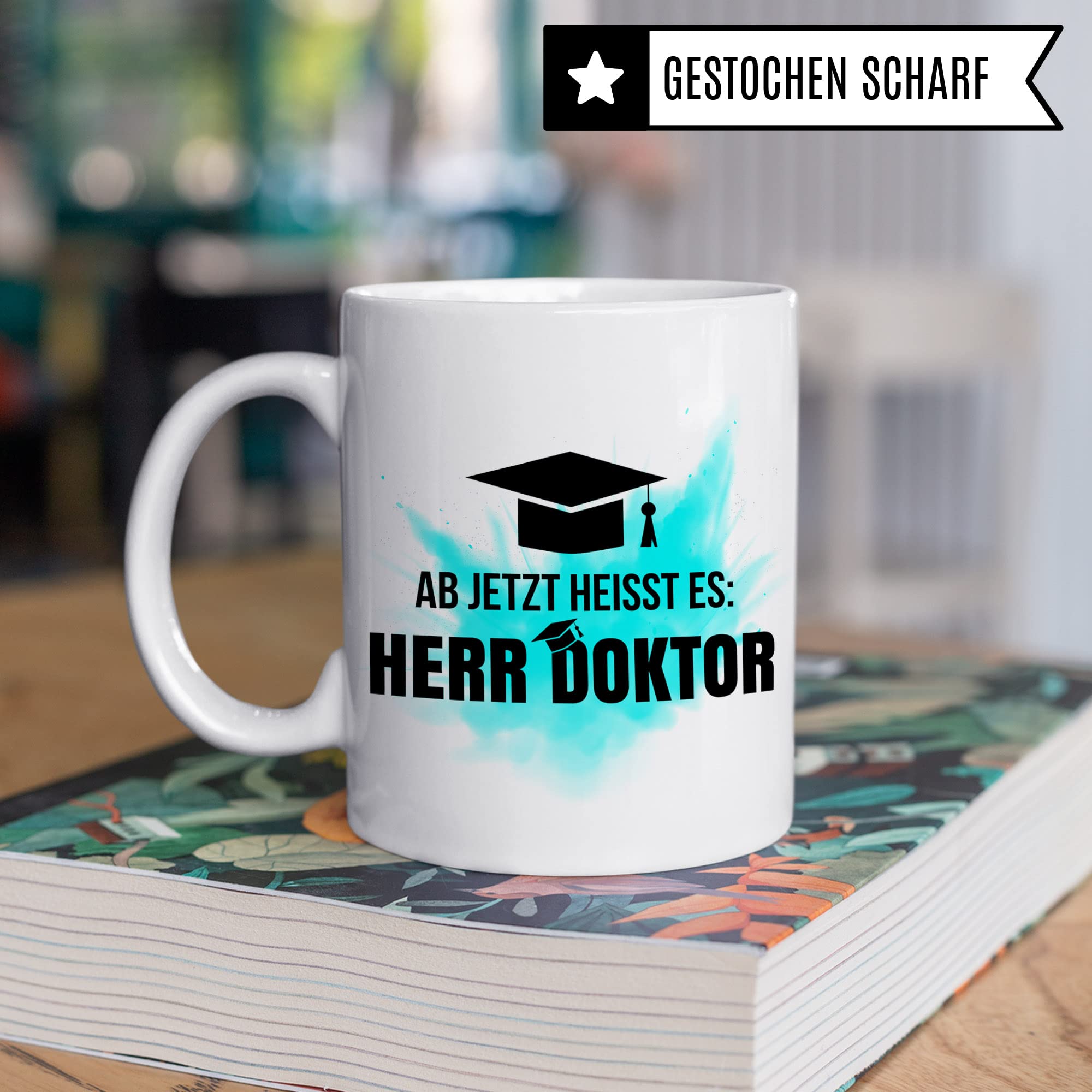 Doktor Tasse - Doktortitel Geschenkidee zur Doktorarbeit Promotion - Kaffebecher mit Spruch lustig Geschenk - Kaffeetasse promoviert Dissertation Dr. Teetasse