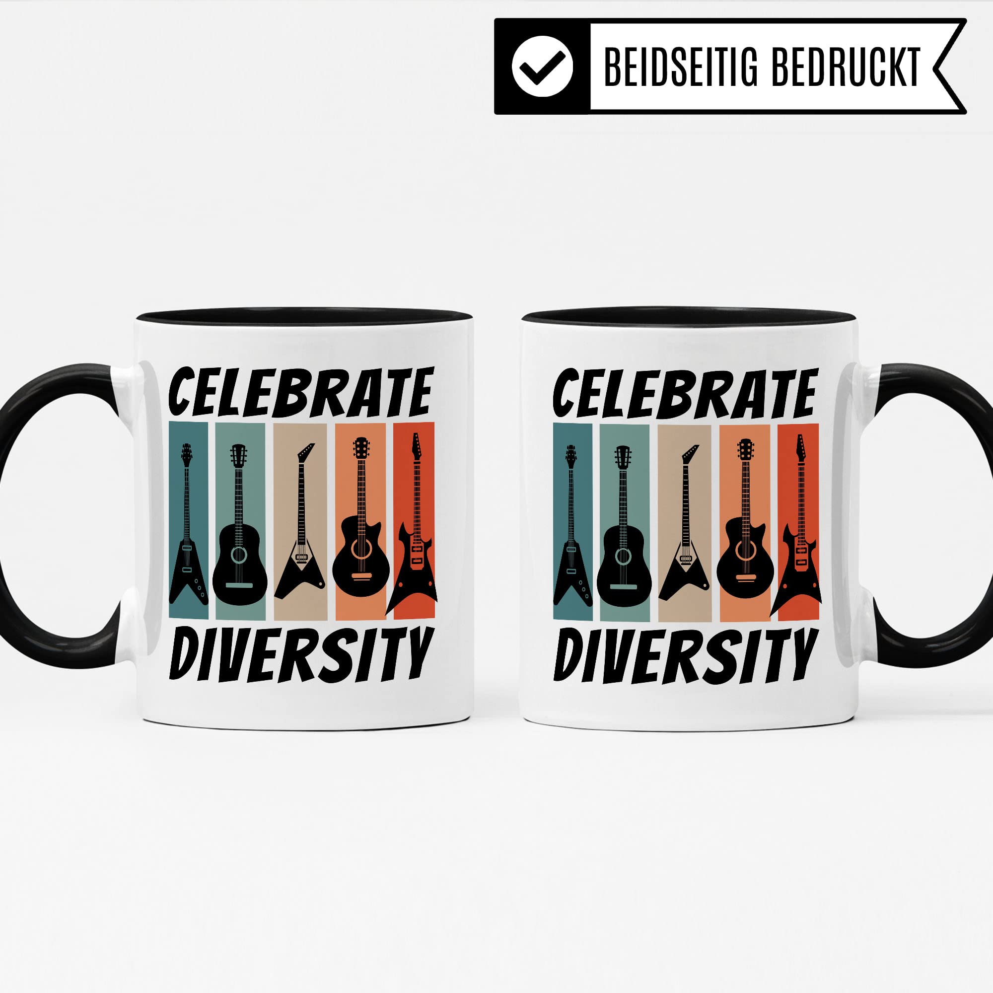 Gitarren Tasse Geschenkidee Gitarre Kaffeetasse Humor Witz Geschenk für Gitarrist Gitaristin Kaffeebecher E-Gitarre Becher