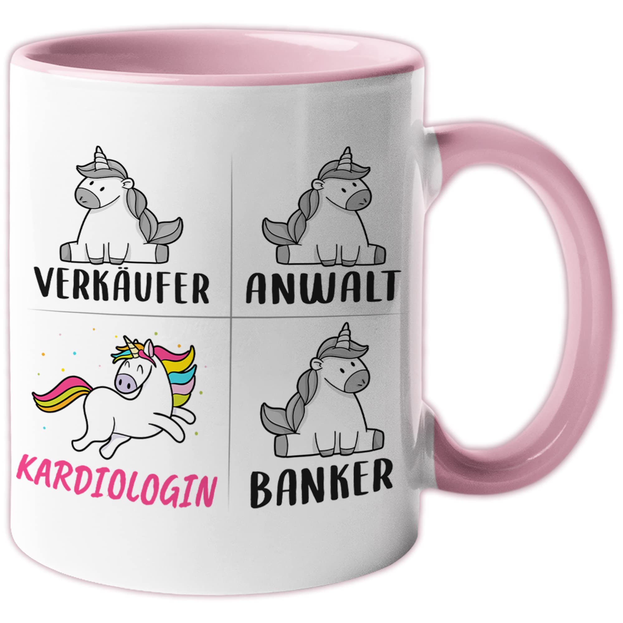 Kardiologin Tasse lustig, Kardiologinnen Geschenk Beruf, Spruch Kardiologie Geschenkidee, Kaffeetasse Beruf Kardiologen Kaffeebecher Einhorn Frauen Teetasse Becher